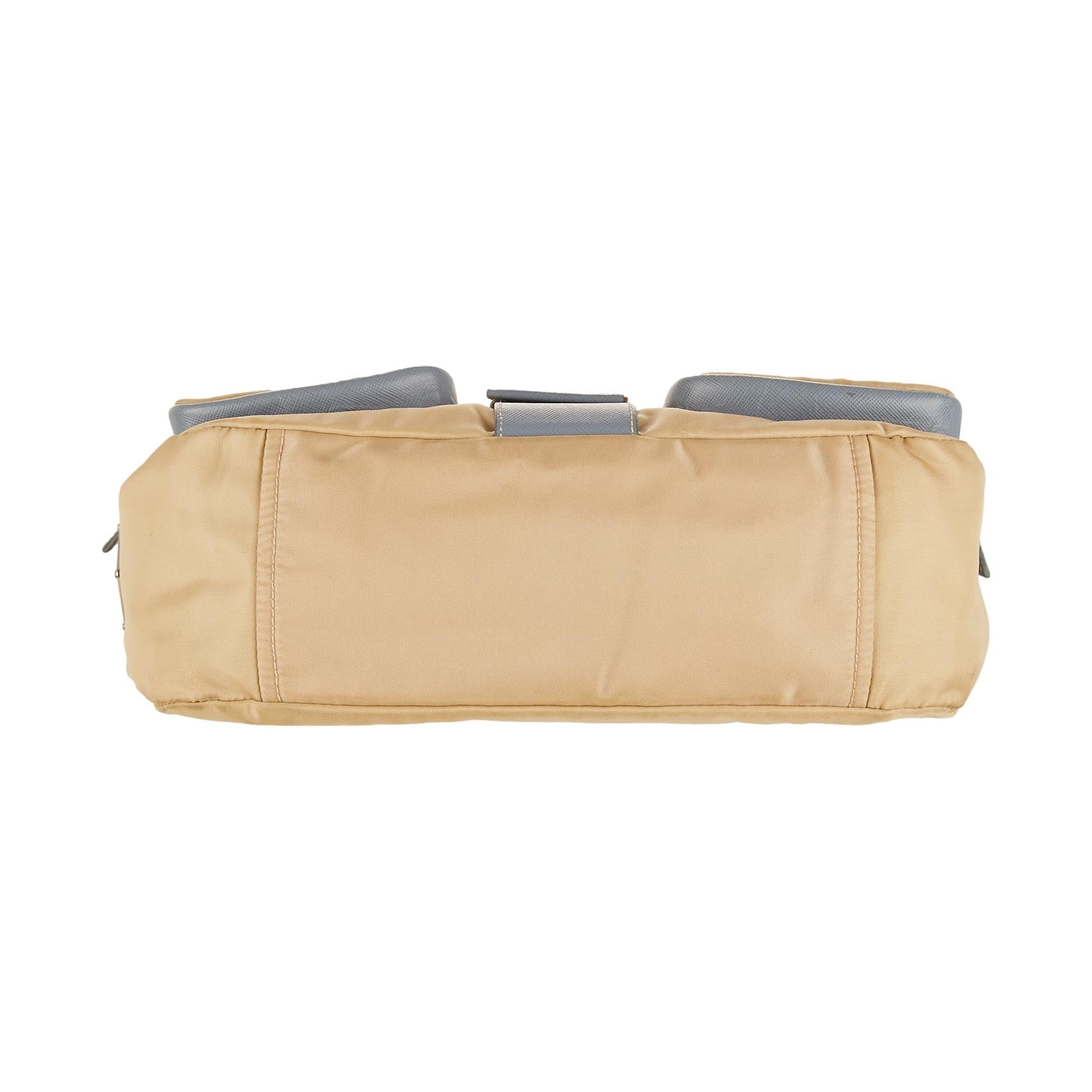 Prada Beige Nylon Pocket Shoulder Bag - Image 3
