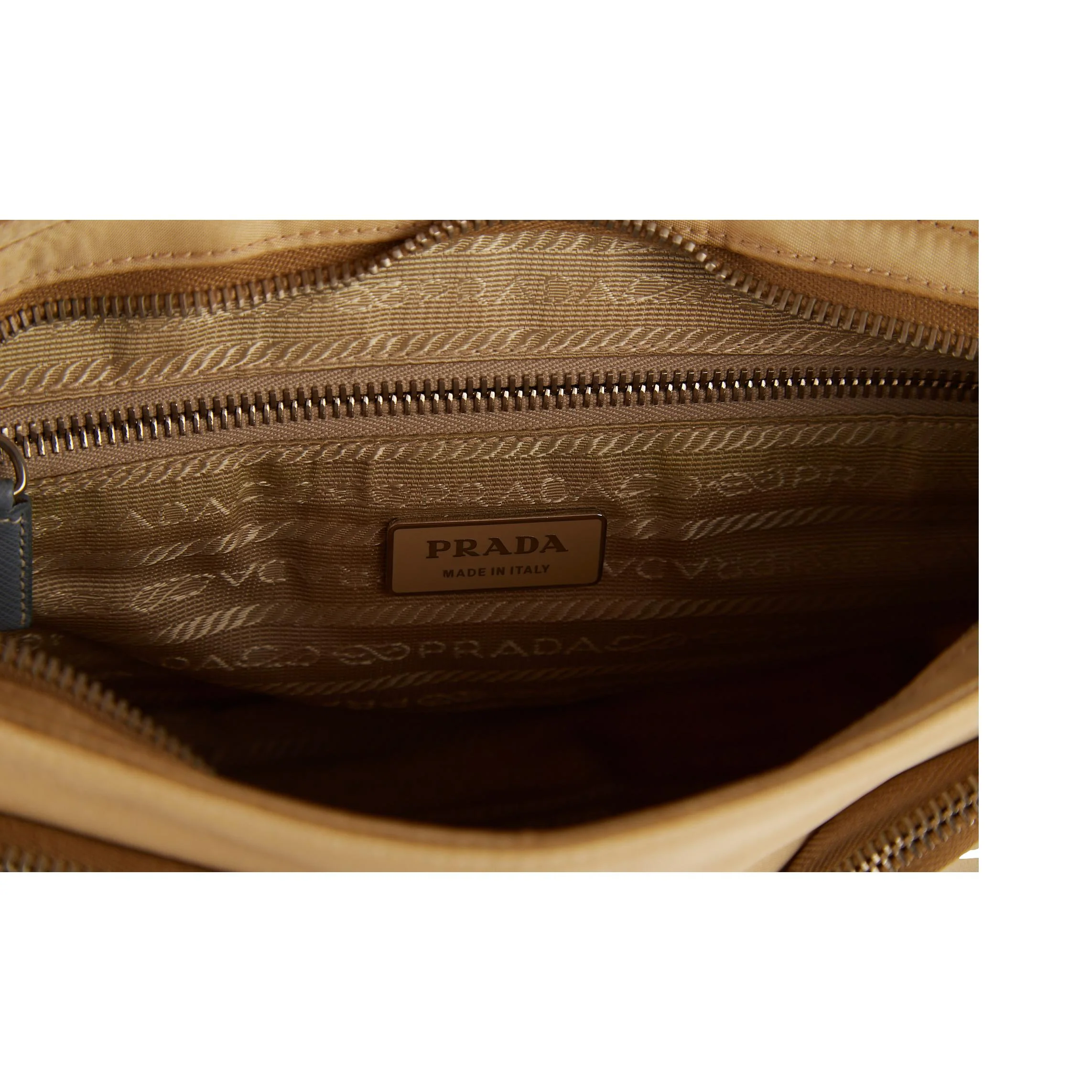 Prada Beige Nylon Pocket Shoulder Bag - Image 4