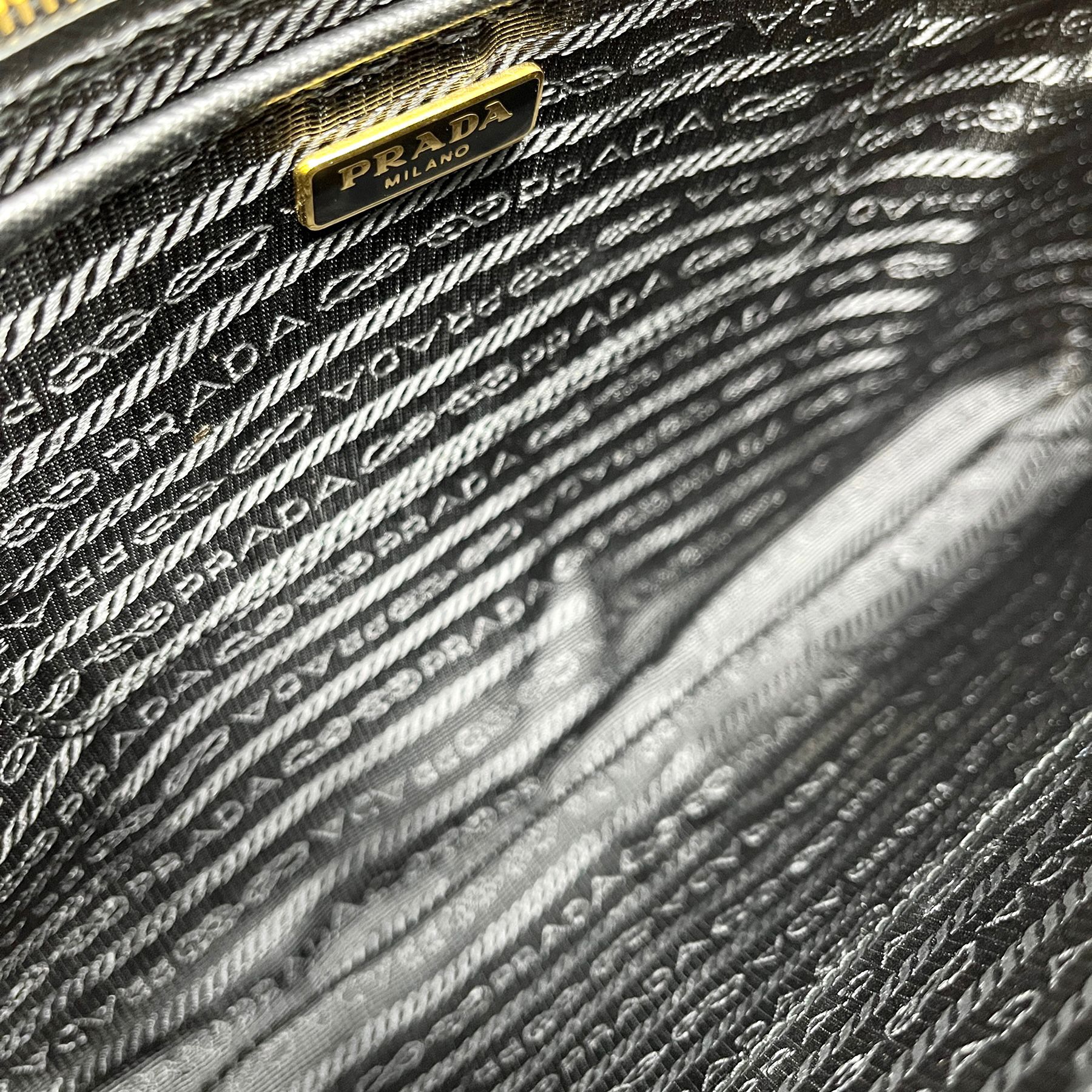 Prada Black Canvas Jumbo Clutch - Image 3