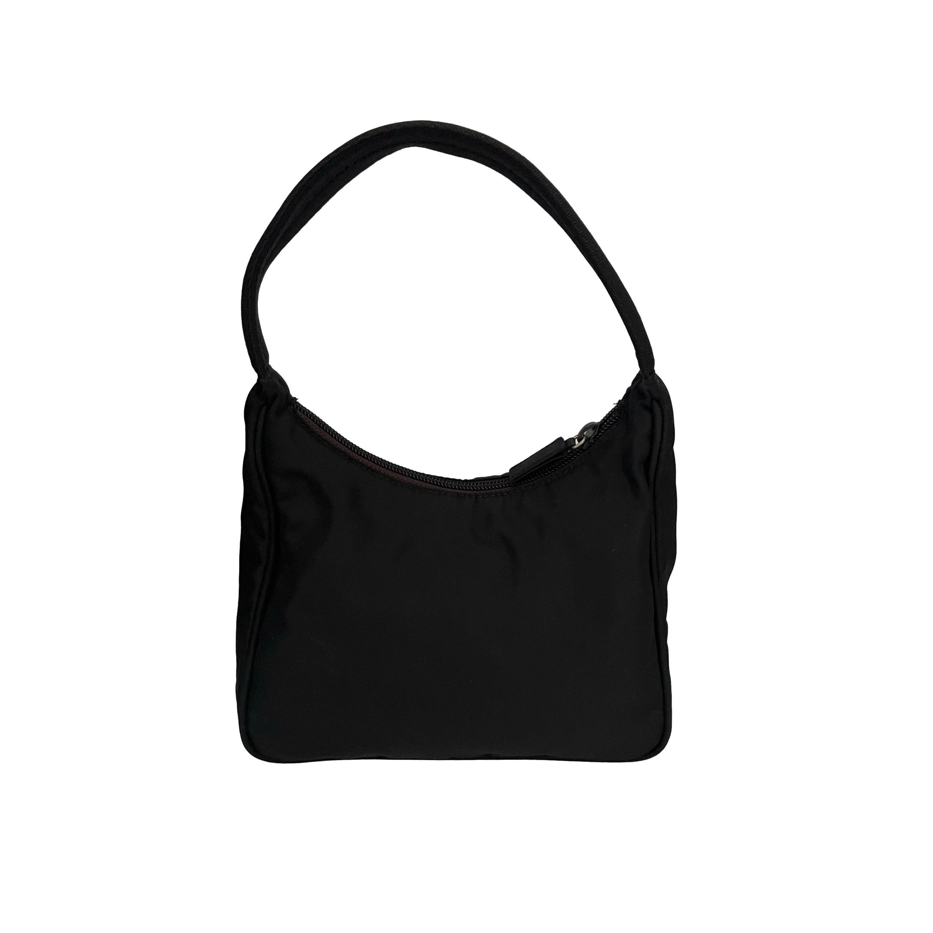 Prada Black Mini Nylon Shoulder Bag - Image 2