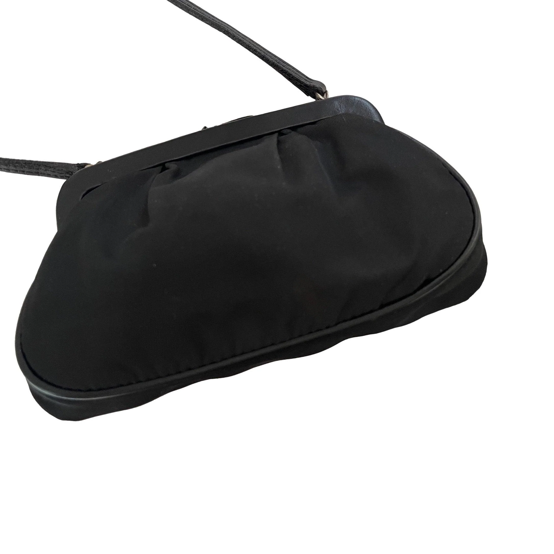 Prada Black Nylon Kisslock Mini Bag - Image 3