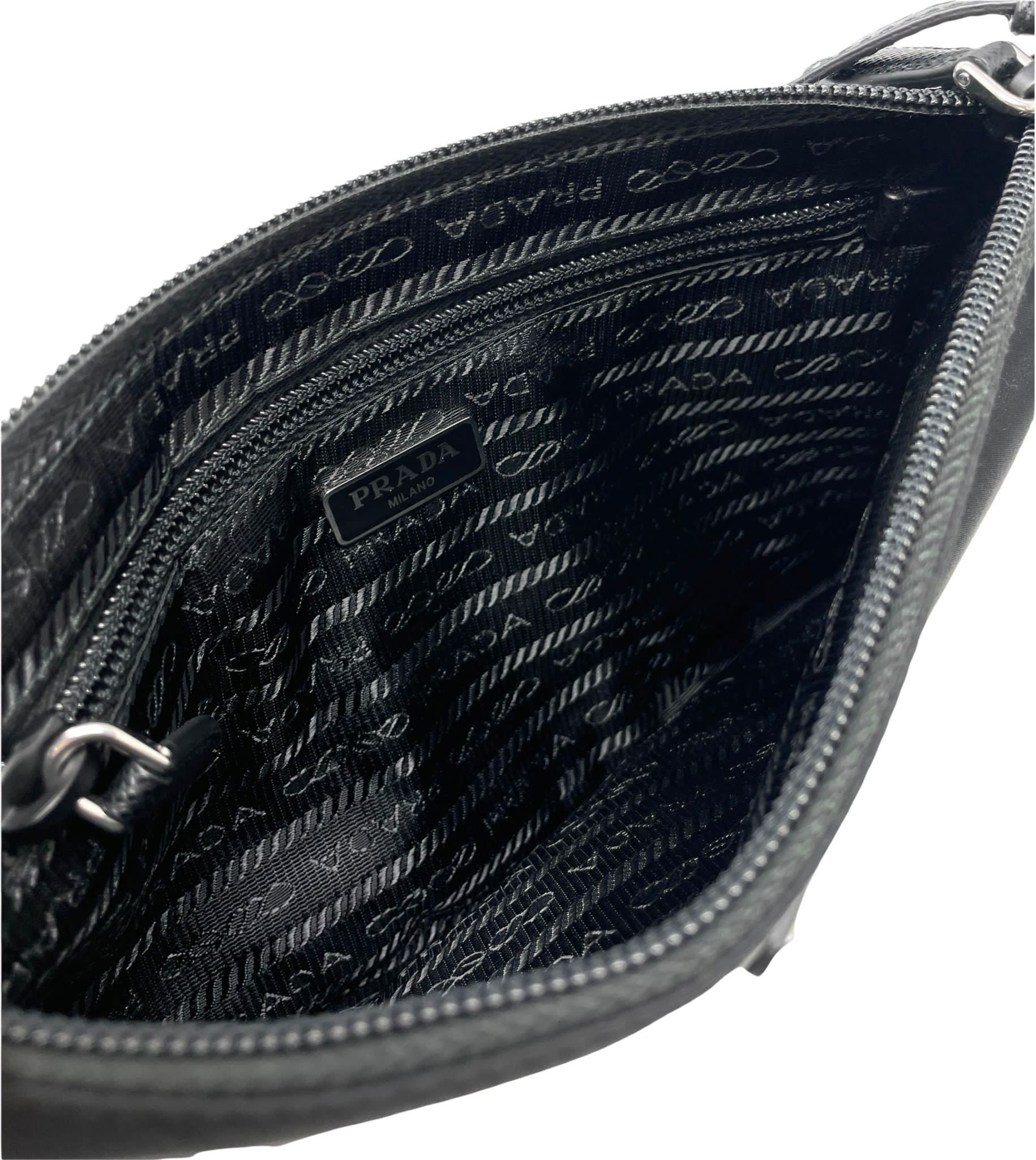 Prada Black Nylon Mini Shoulder Bag - Image 3