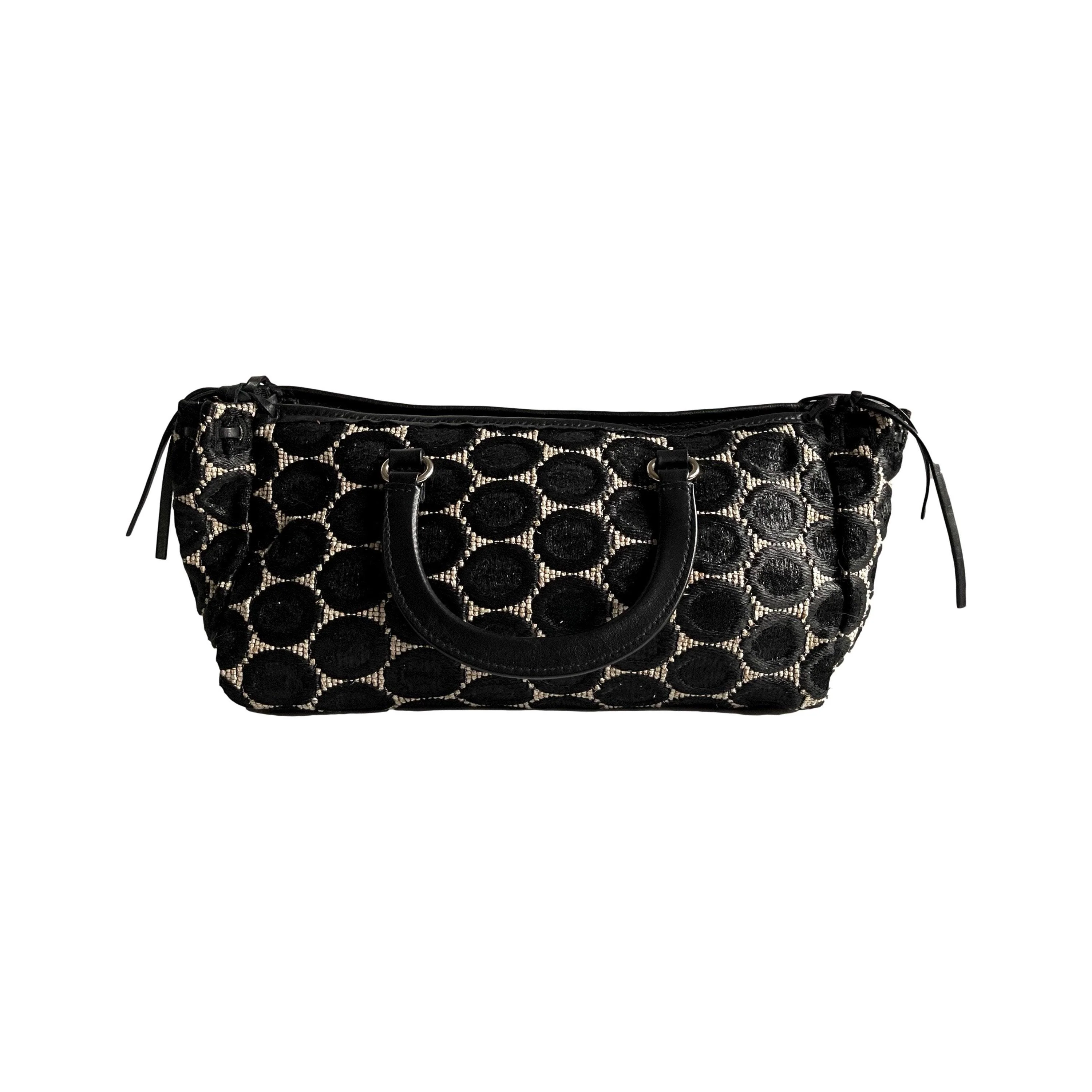 Prada Black Polka Dot Top Handle