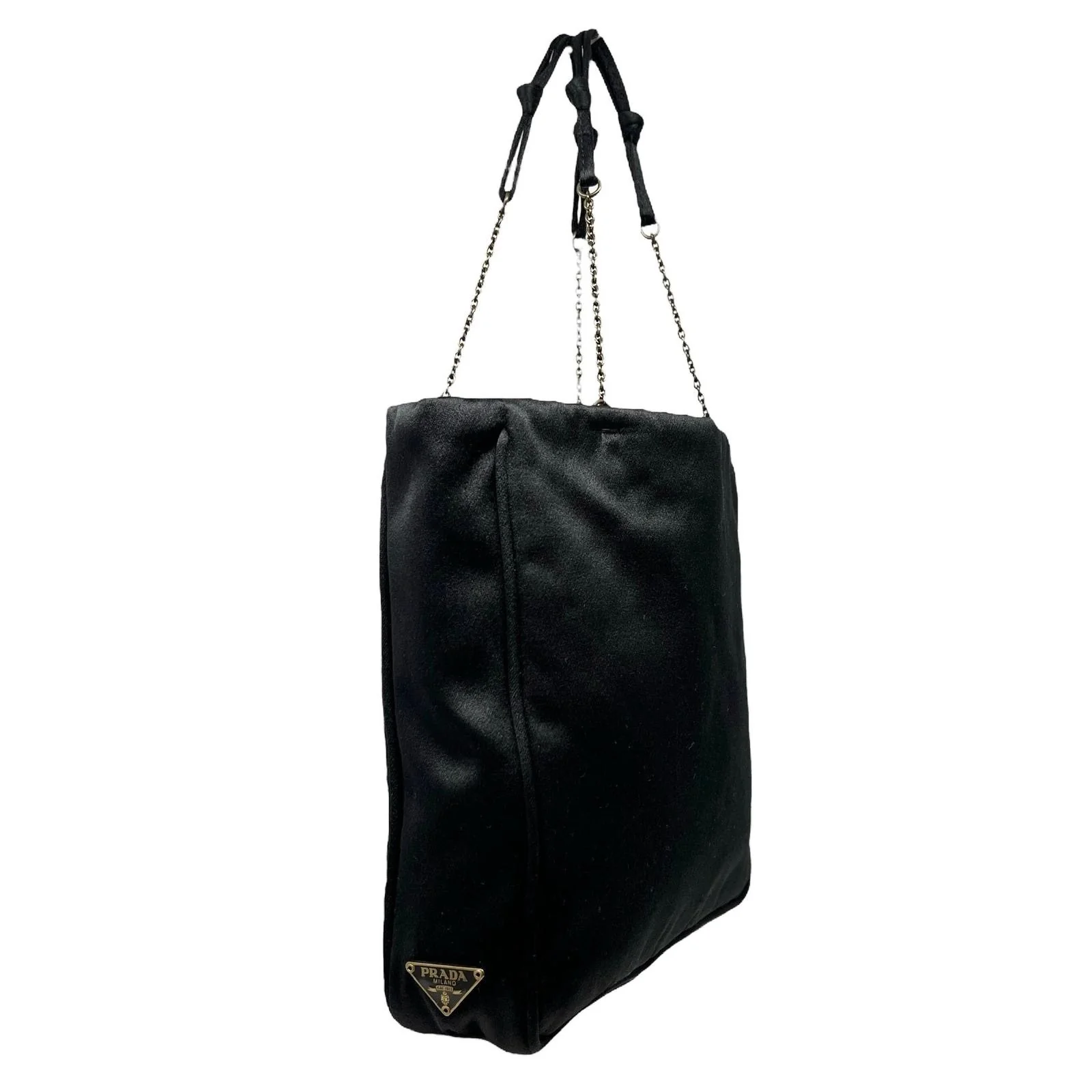 Prada Black Satin Shoulder Bag - Image 3