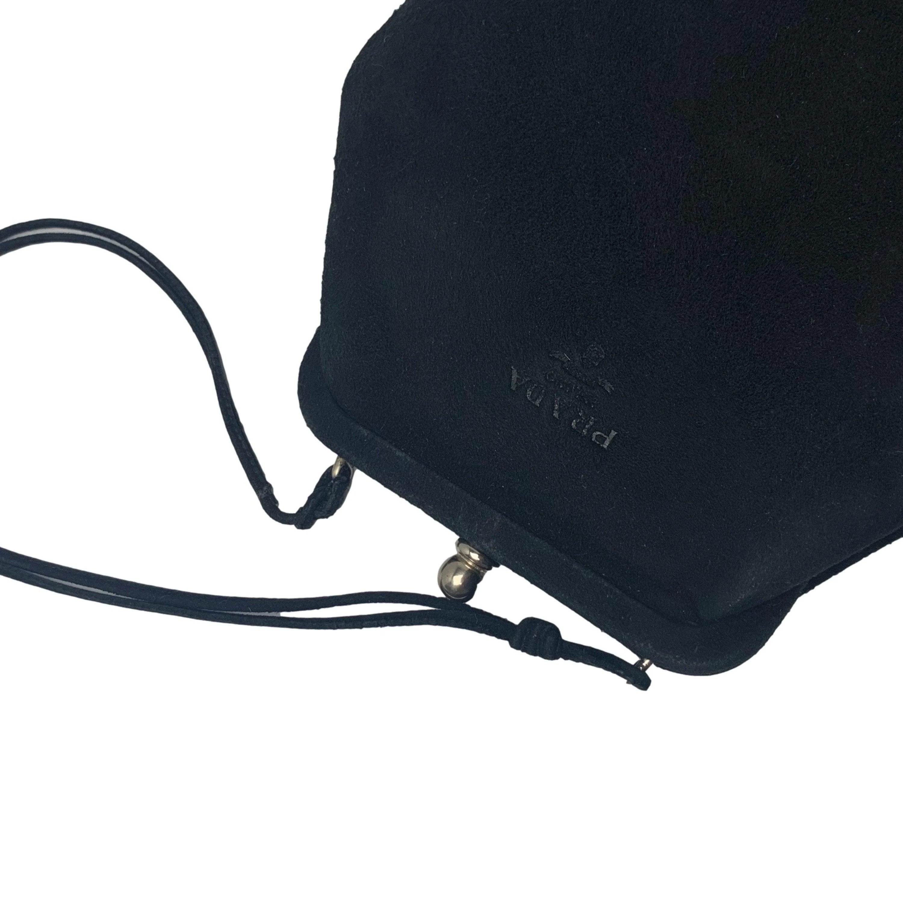 Prada Black Suede Kiss Lock Bag - Image 2