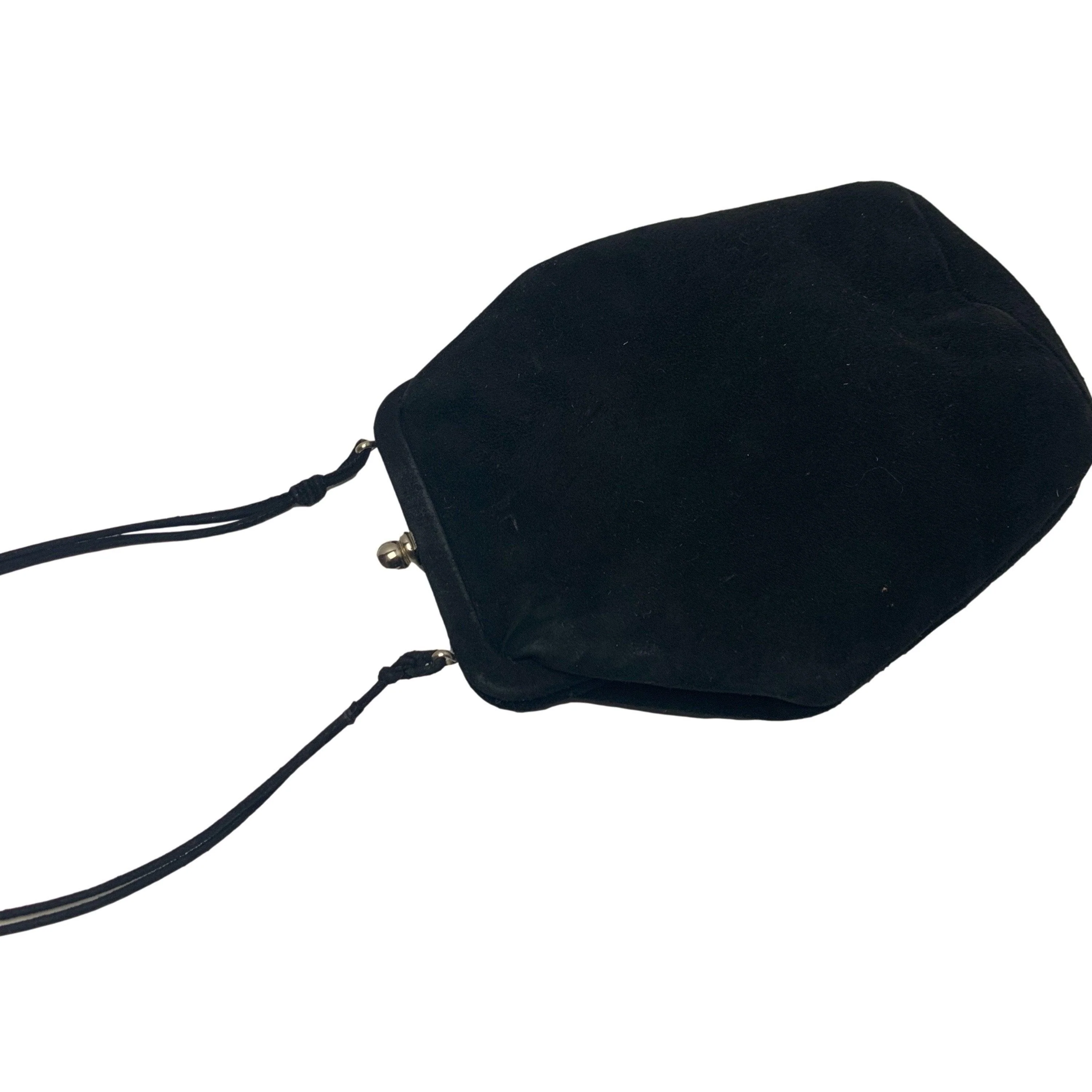 Prada Black Suede Kiss Lock Bag - Image 3