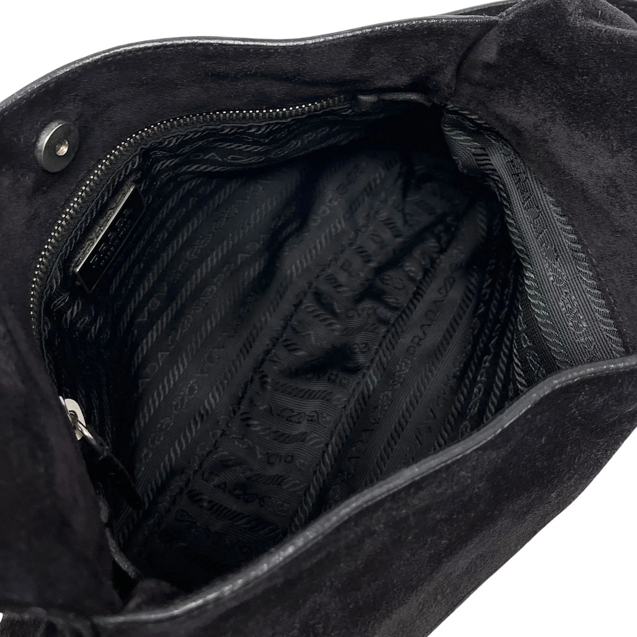 Prada Black Suede Shoulder Bag - Image 2