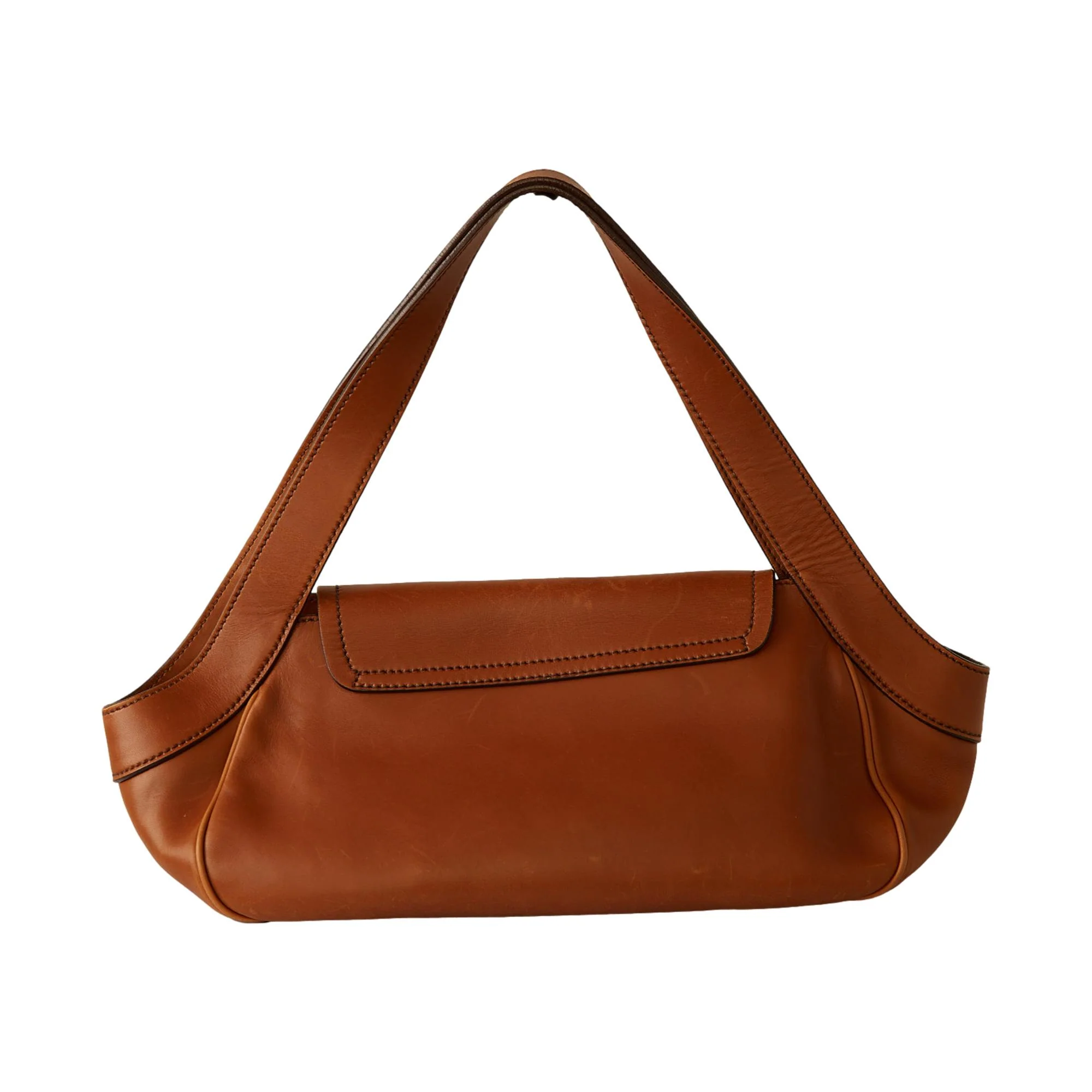 Prada Brown Leather Buckle Shoulder Bag - Image 2