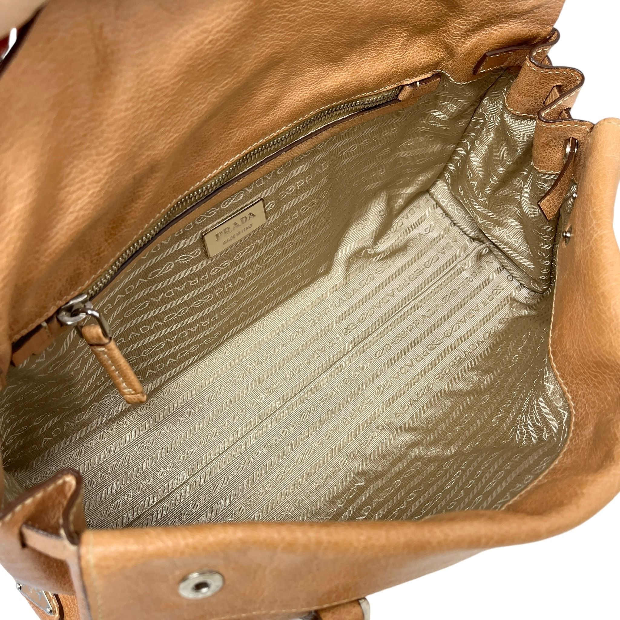 Prada Brown Leather Shoulder Bag - Image 3