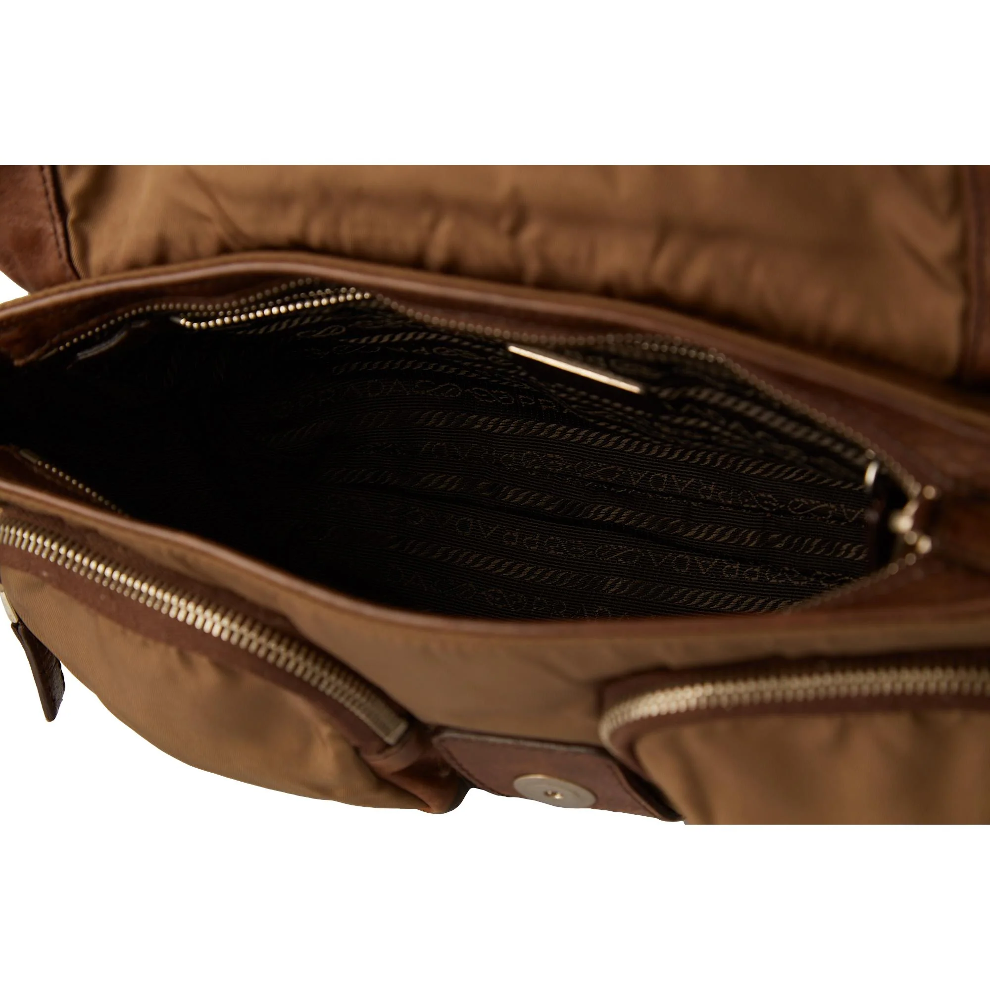 Prada Brown Nylon & Leather Crossbody Bag - Image 5
