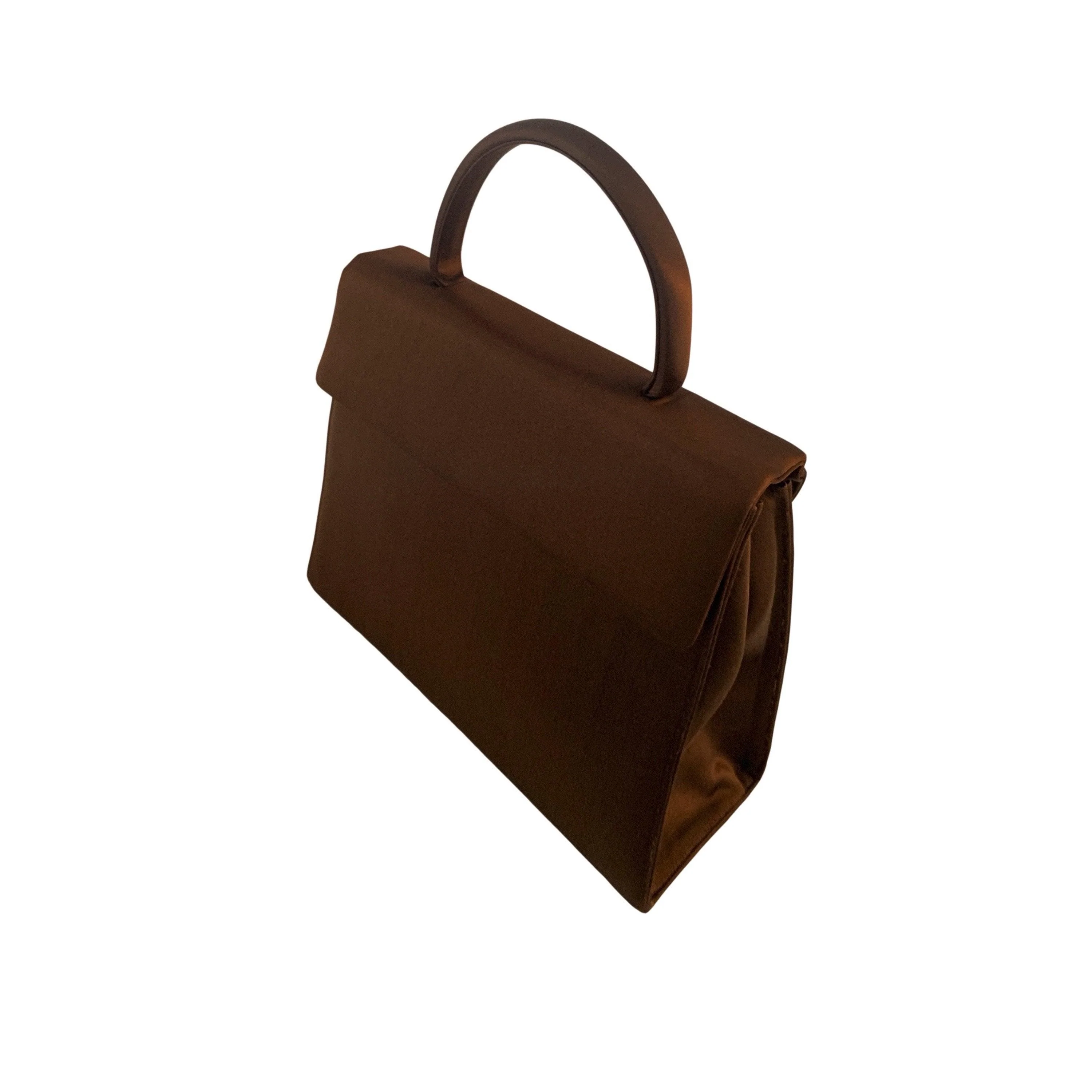 Prada Brown Satin Structured Top Handle - Image 3