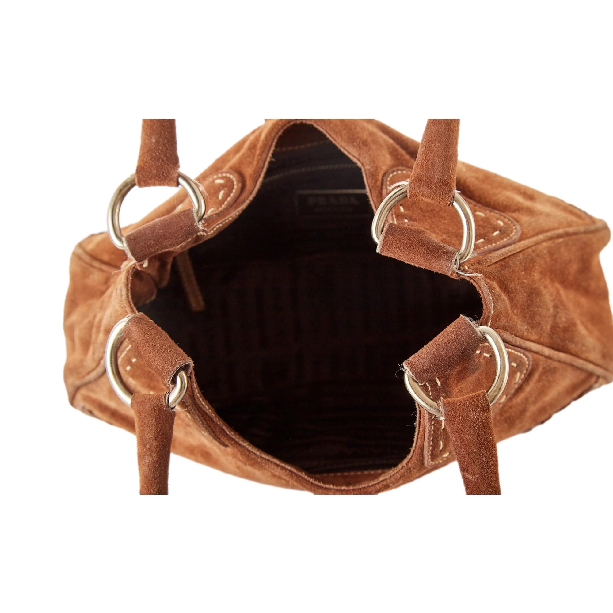 Prada Brown Suede Shoulder Bag - Image 4