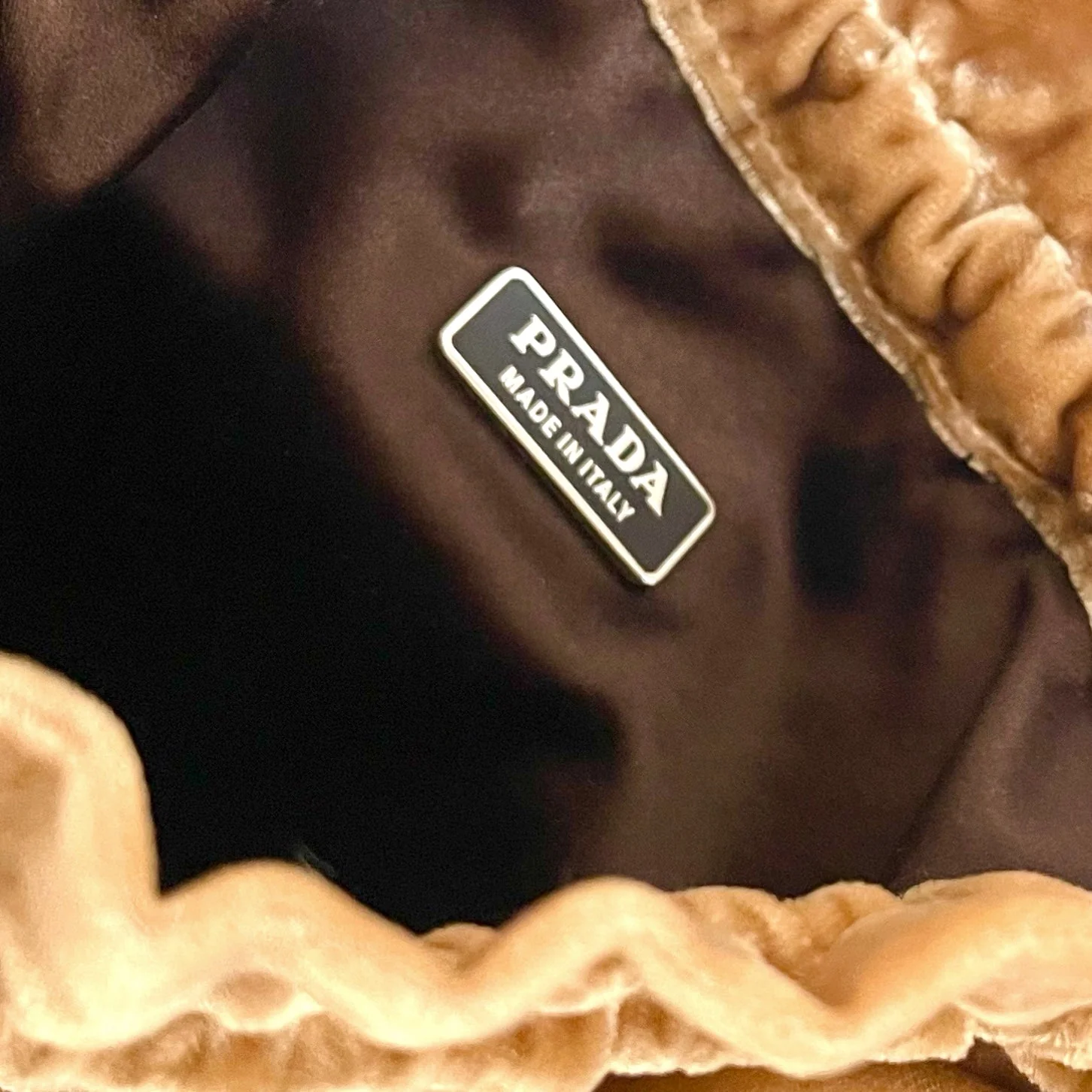 Prada Brown Velvet Mini Bag - Image 3