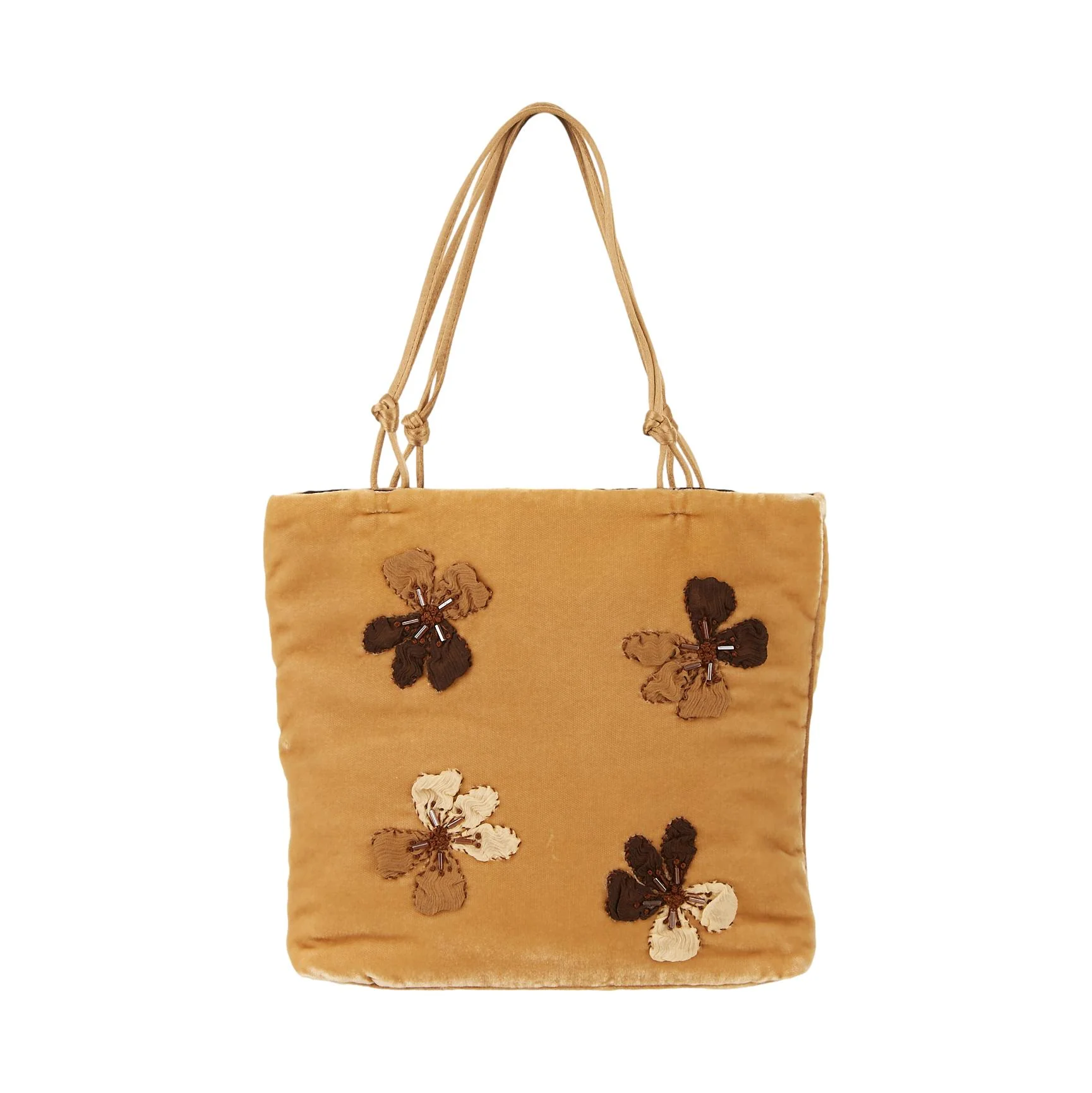 Prada Brown Velvet Top Handle Bag
