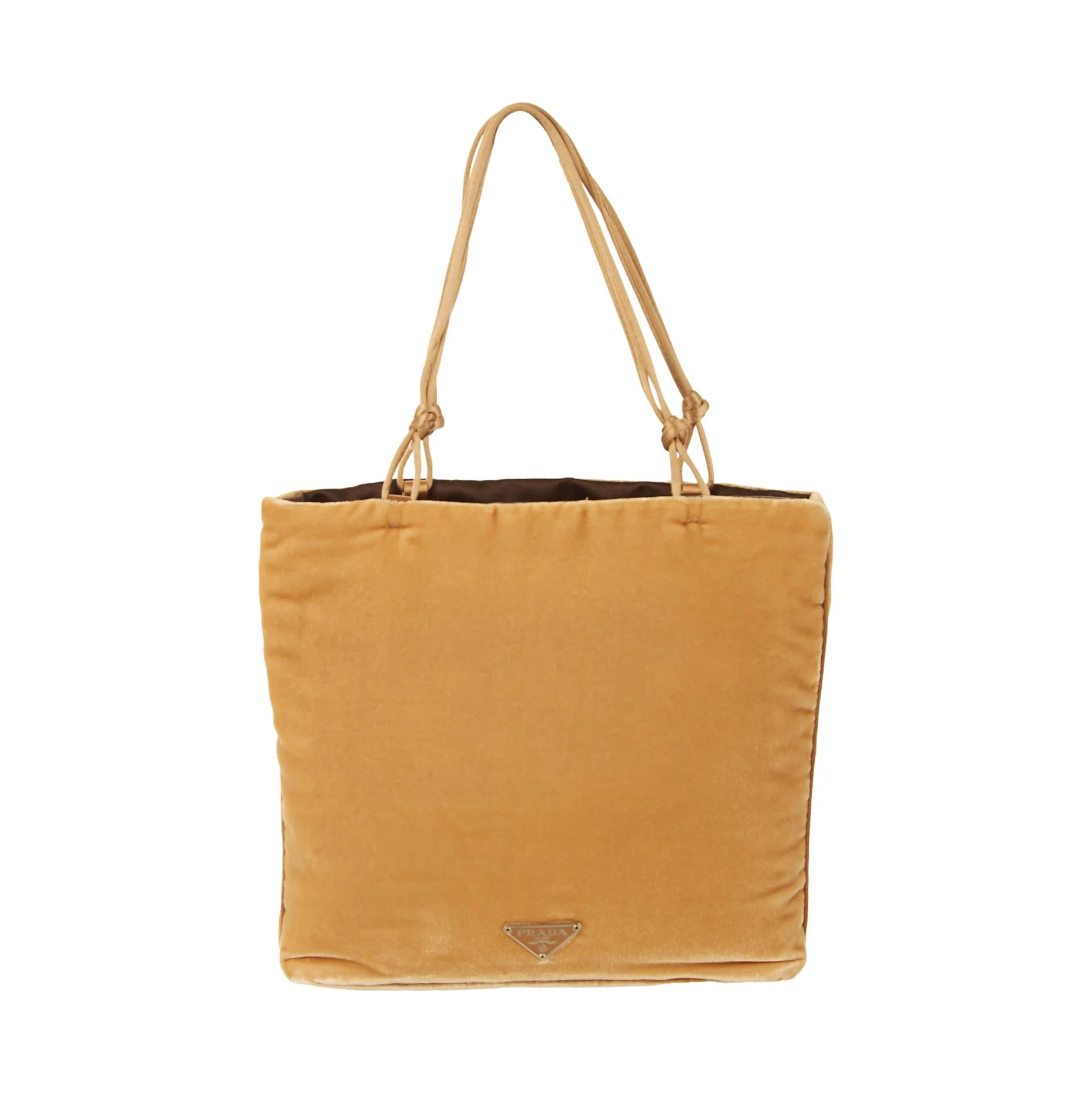 Prada Brown Velvet Top Handle Bag - Image 2