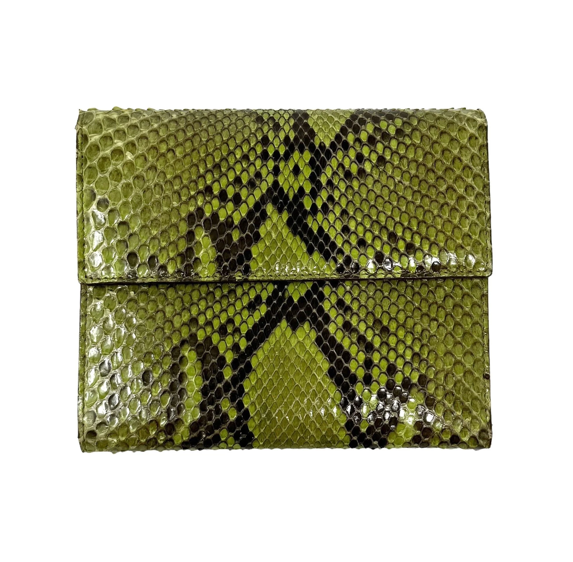 Prada Green Snakeskin Wallet - Image 2