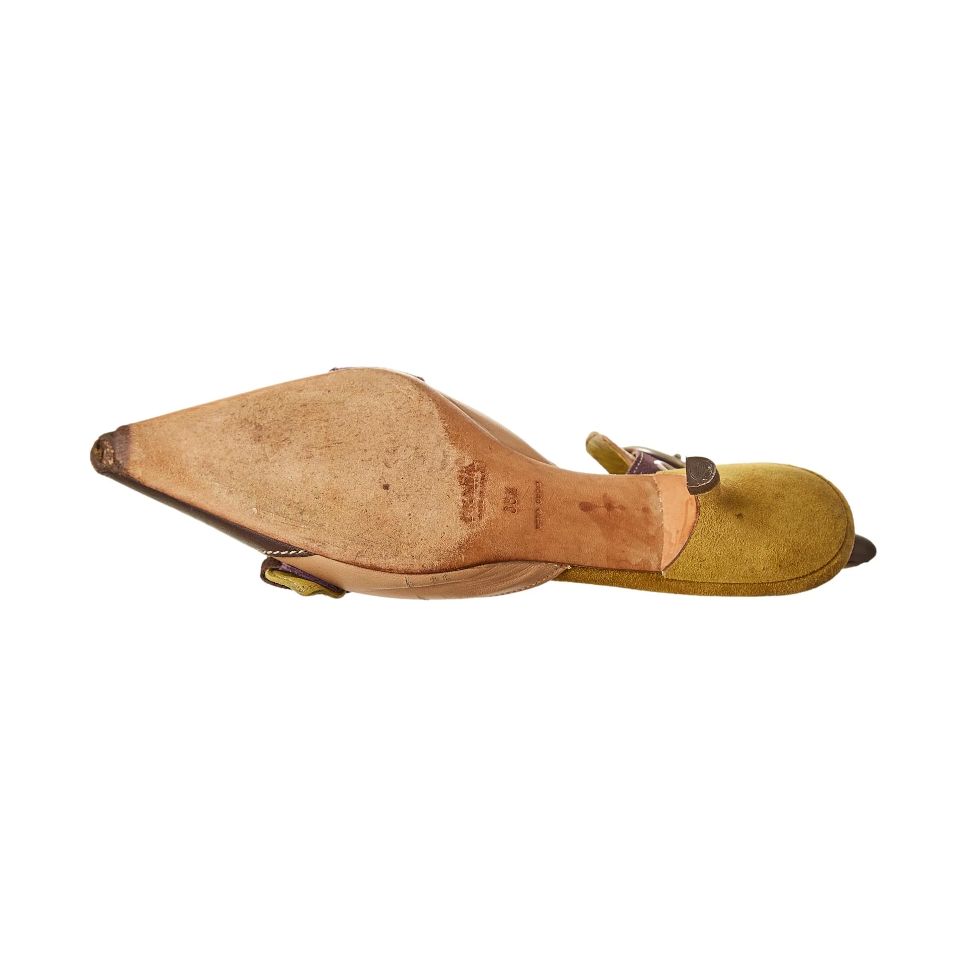 Prada Multicolor Buckle Kitten Heels - Image 3