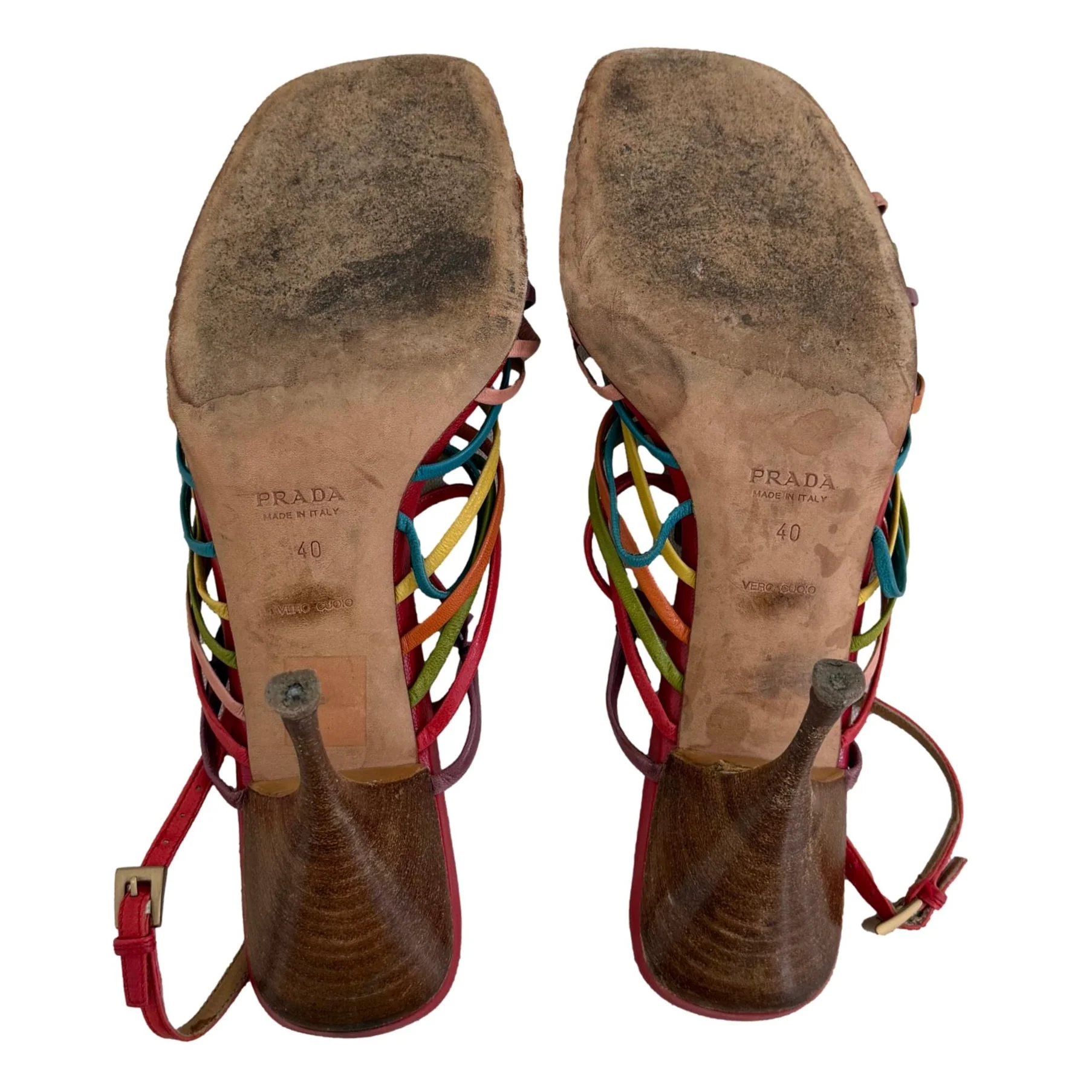 Prada Multicolor Strap Heels - Image 3