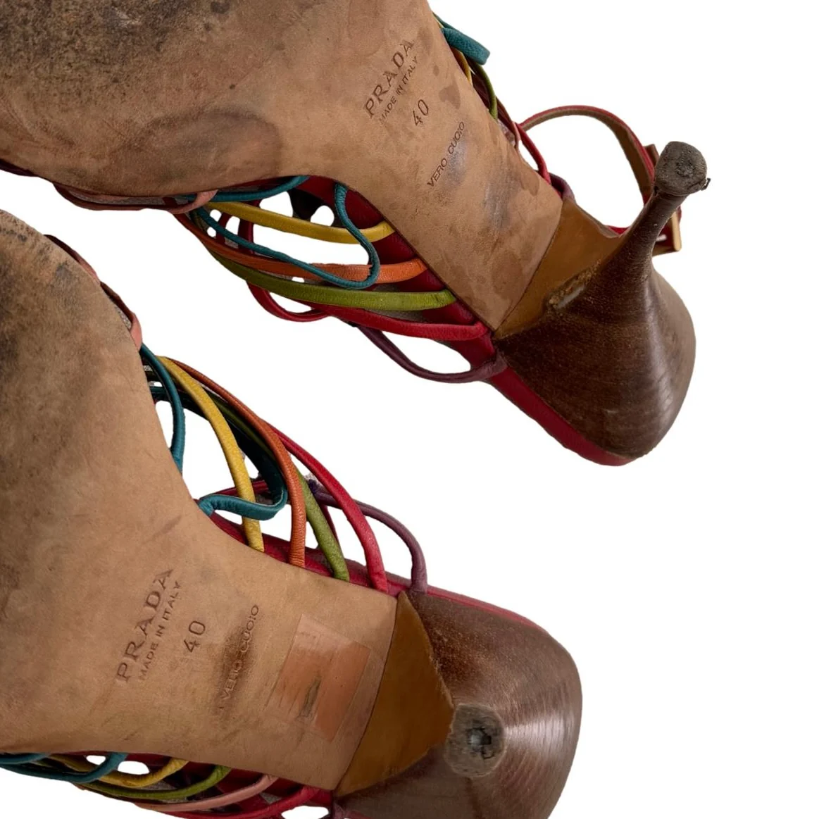 Prada Multicolor Strap Heels - Image 4