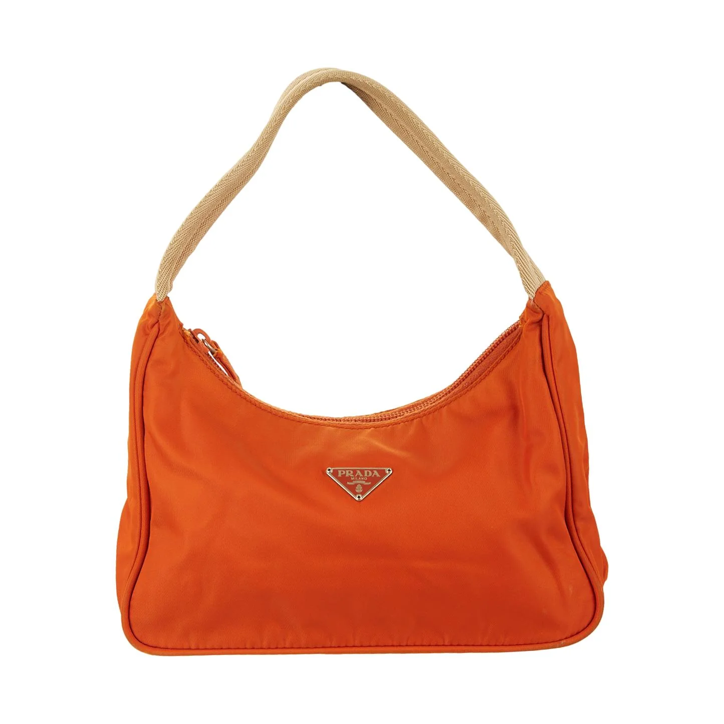 Prada Orange Nylon Mini Shoulder Bag
