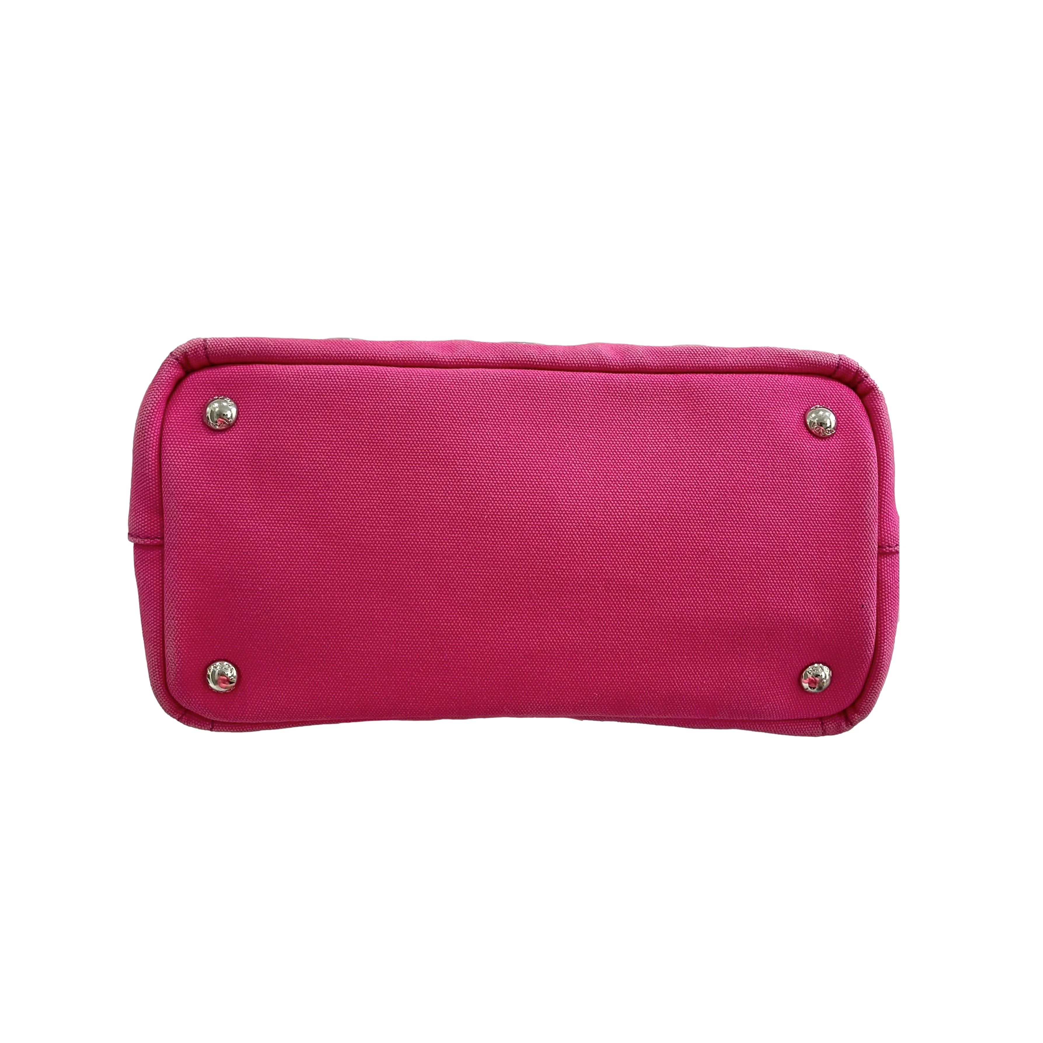 Prada Pink Canvas Gromet Beg - Image 2