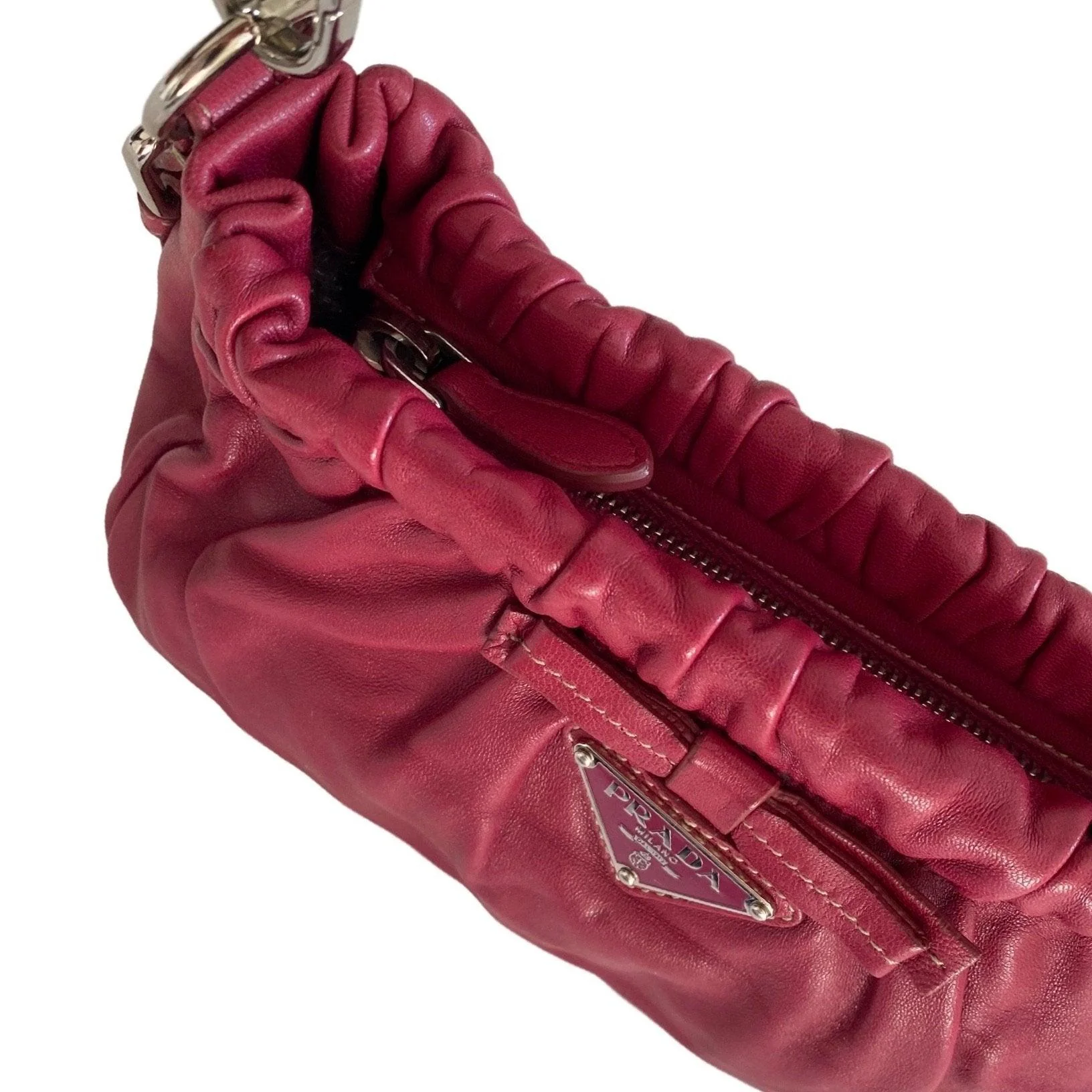 Prada Pink Leather Mini Bow Shoulder Bag - Image 4