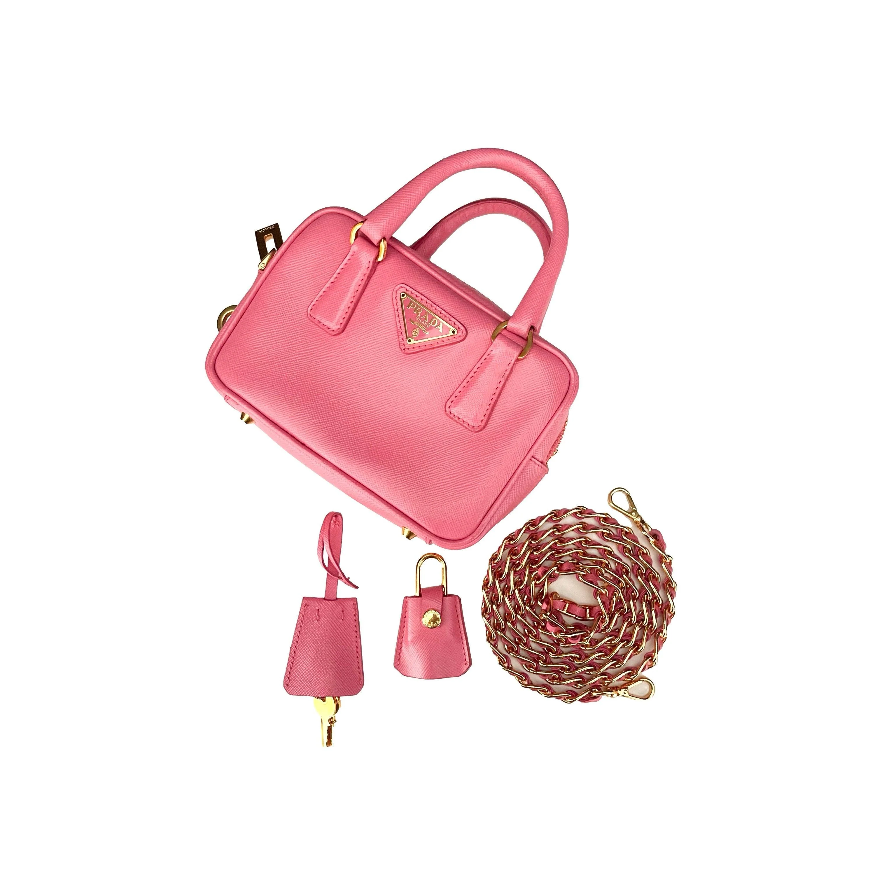 Prada Pink Micro Two Way Bag - Image 6