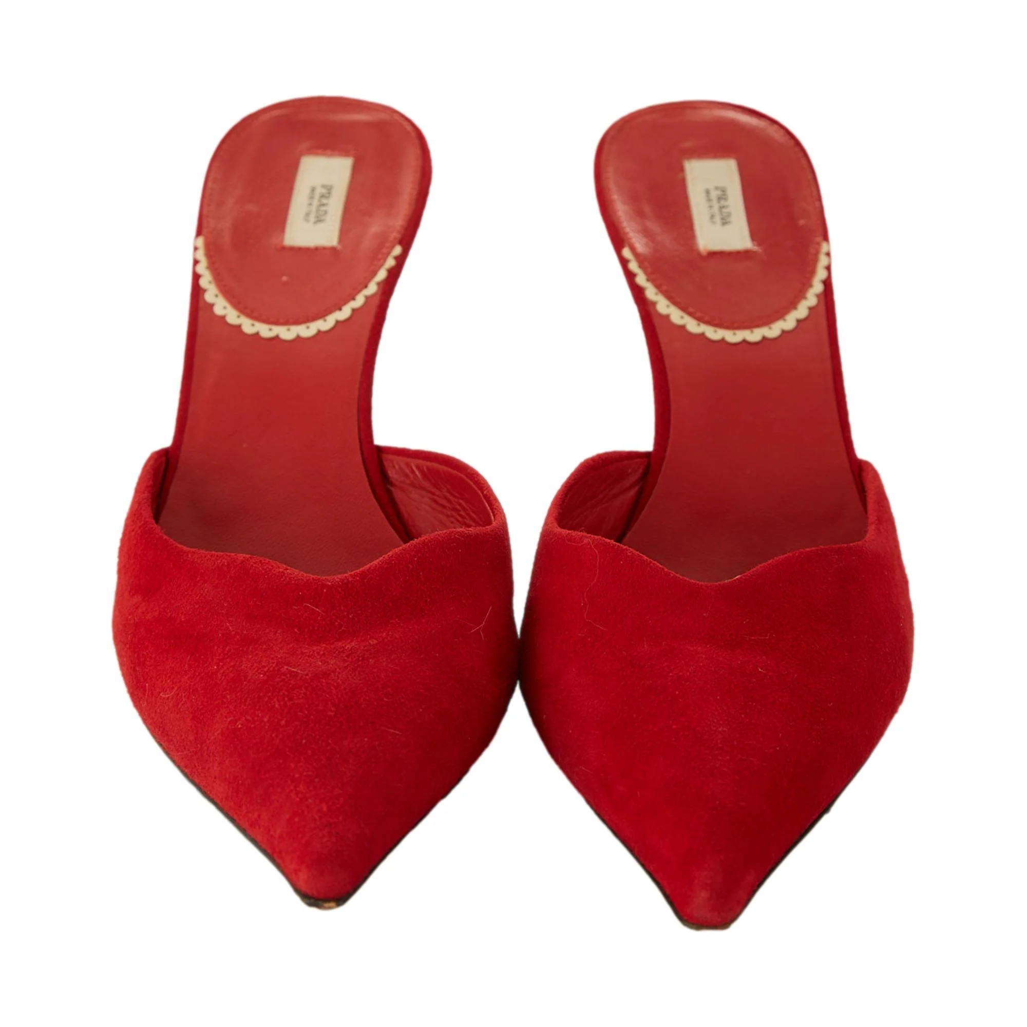 Prada Red Suede Kitten Heels - Image 2