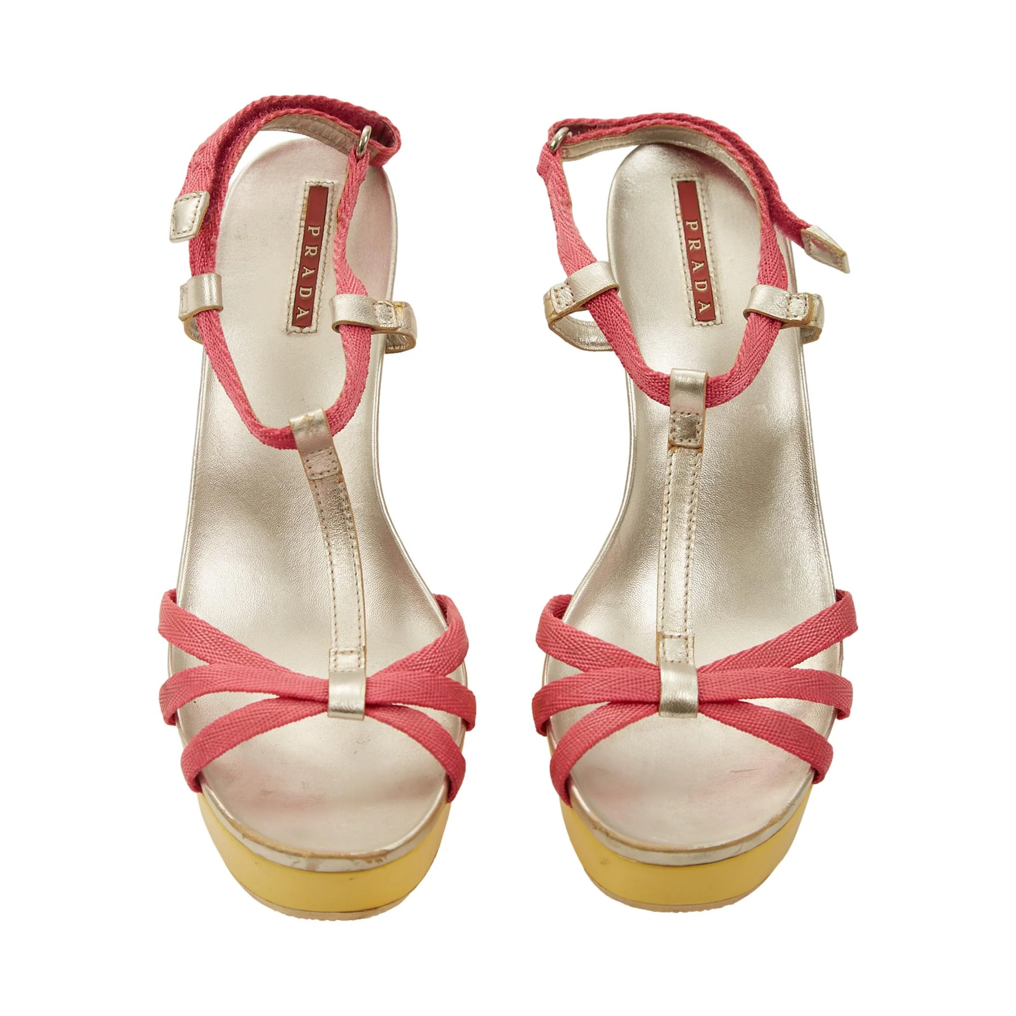 Prada Silver Color Block Wedges - Image 2