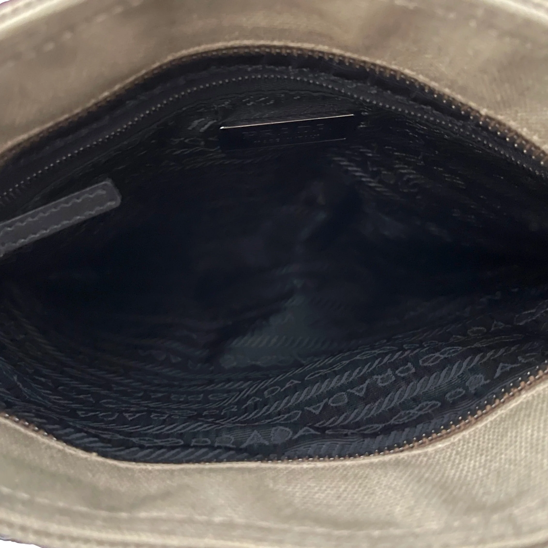 Prada Taupe Logo Mini Tote - Image 3