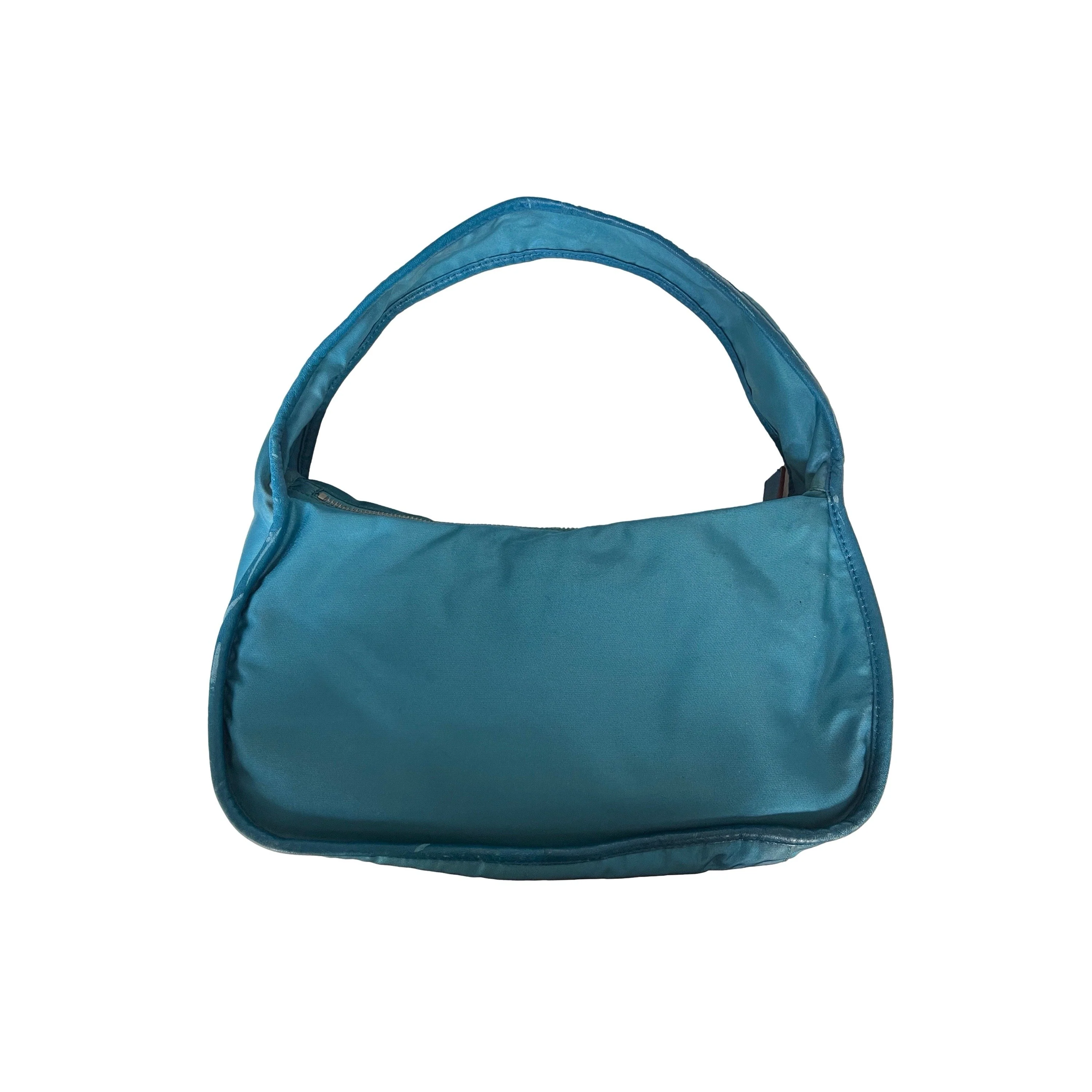 Prada Turquoise Logo Nylon Shoulder Bag - Image 2