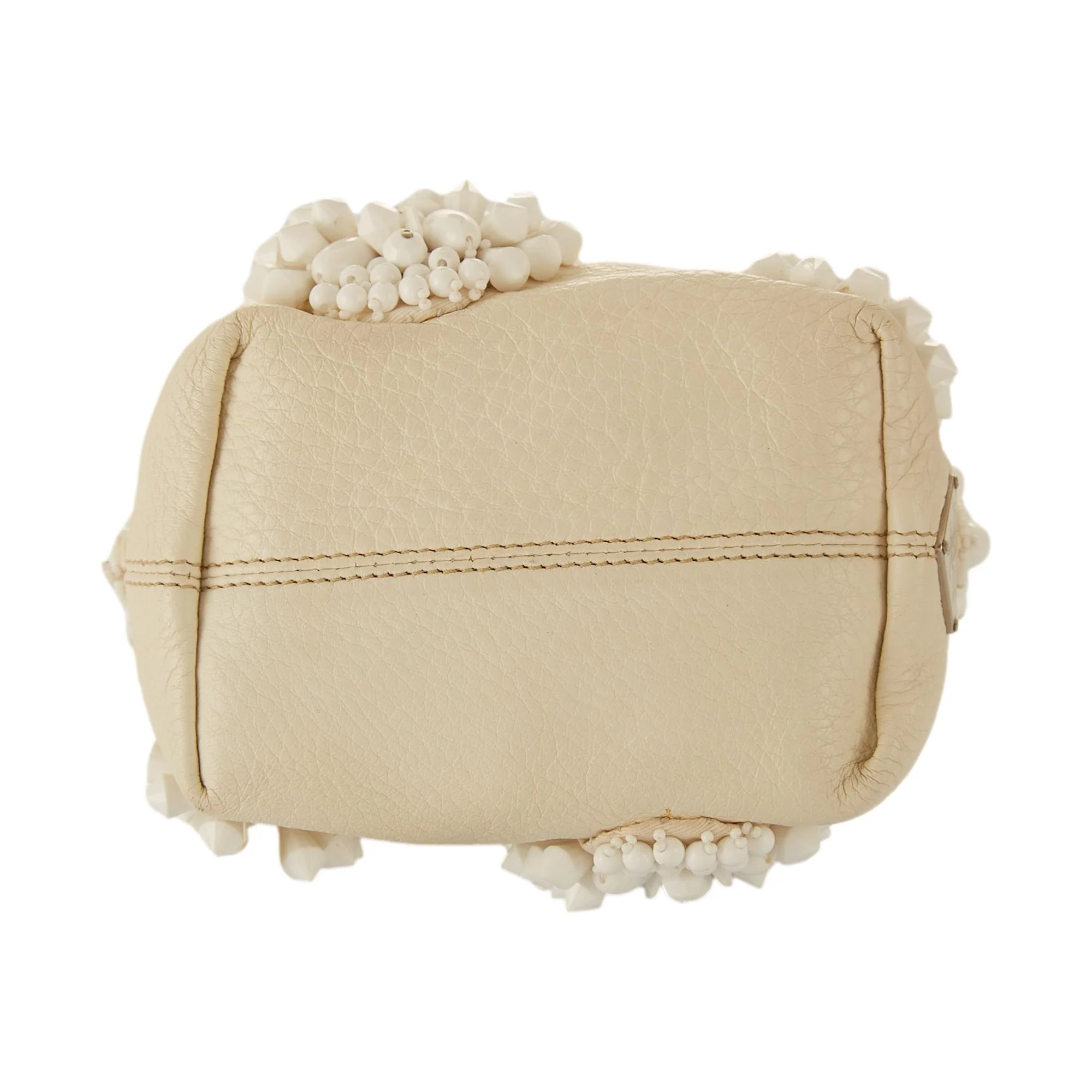 Prada White Beaded Mini Ring Handle Bag - Image 4