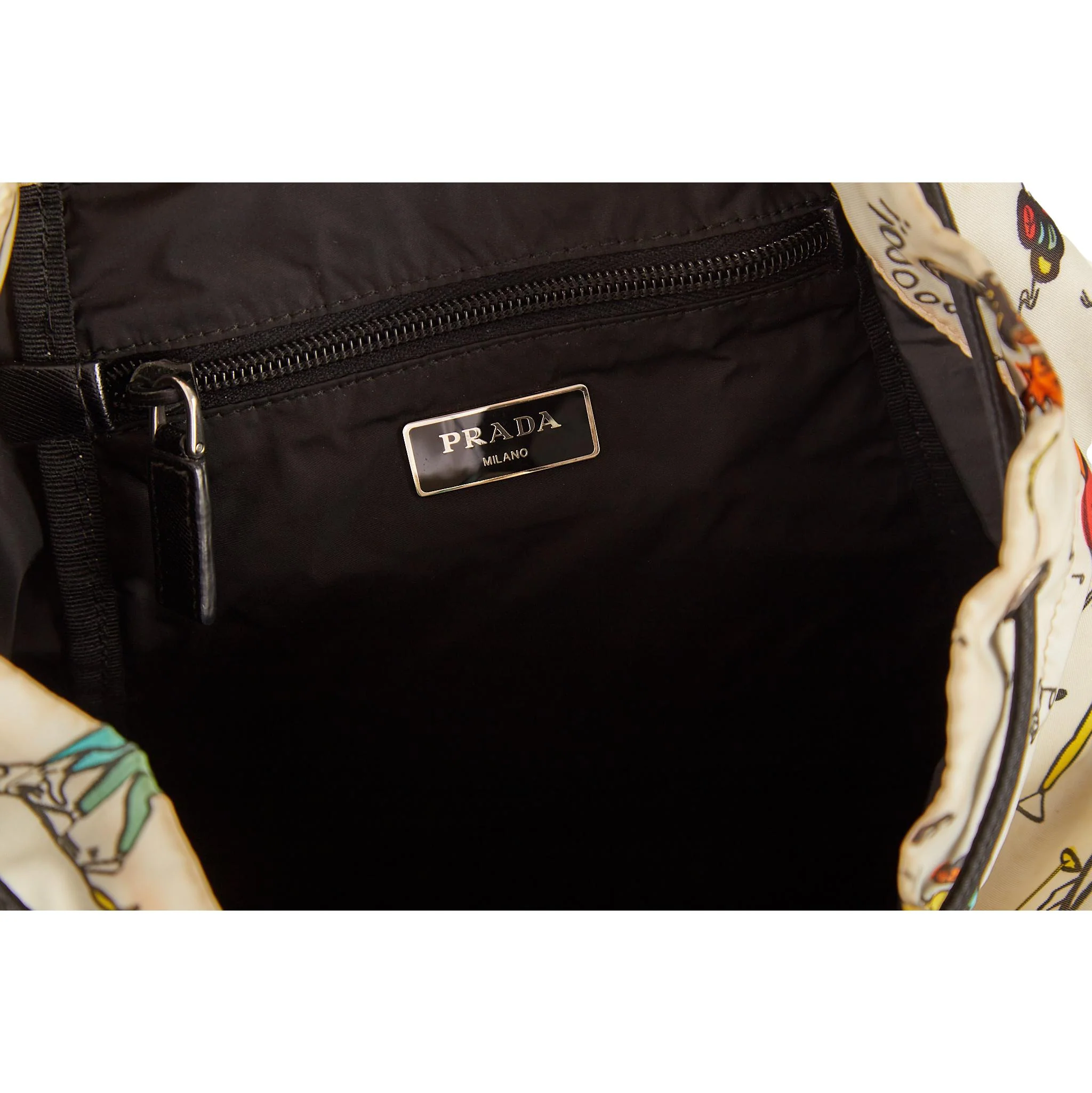 Prada White Band Print Backpack - Image 4