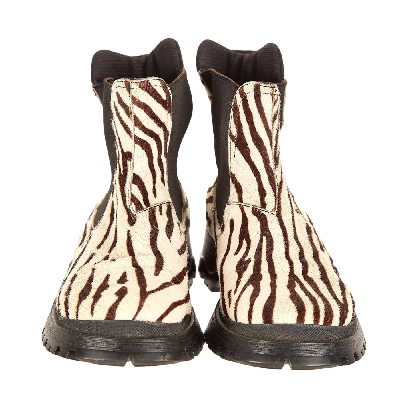 Prada Zebra Print Platform Boots - Image 2