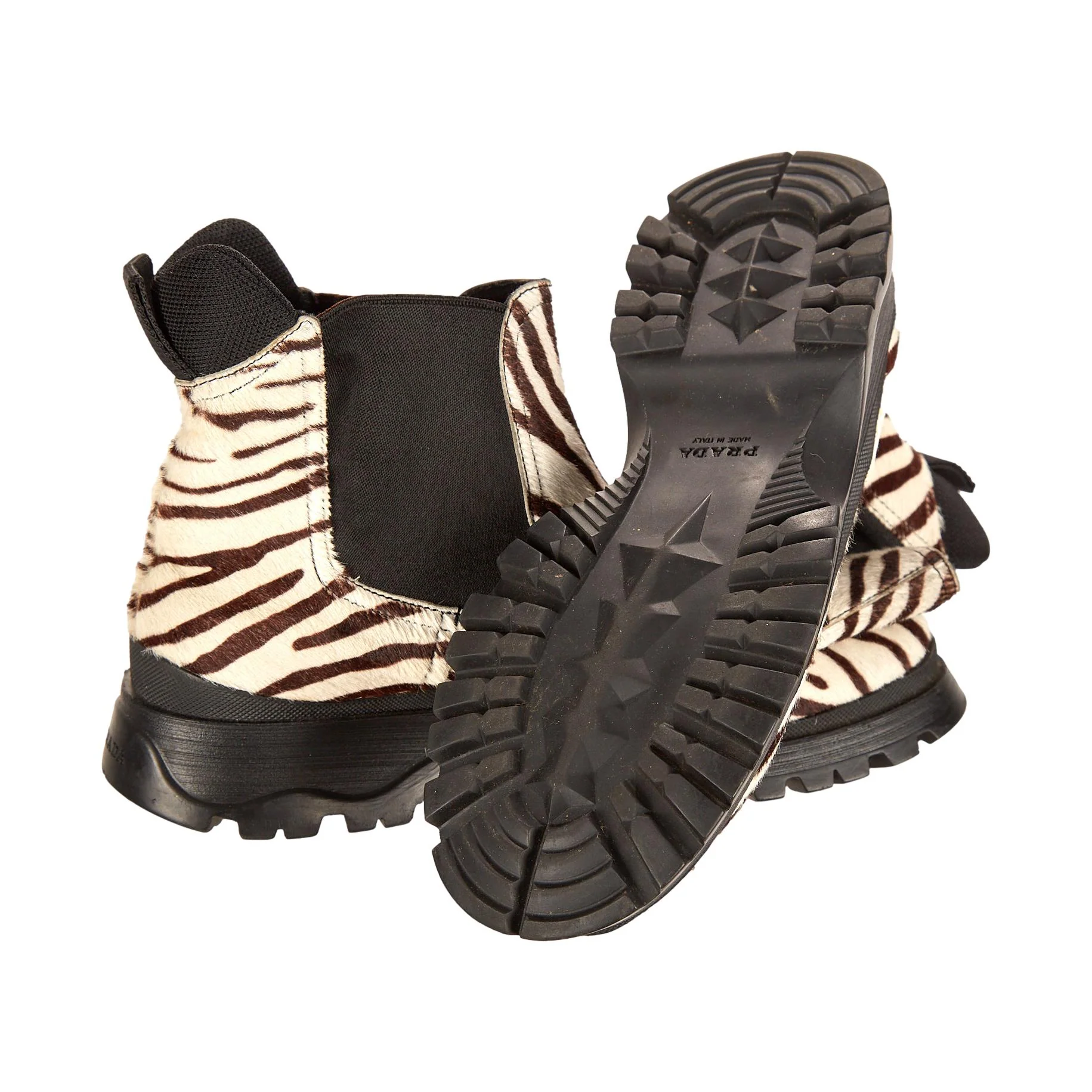 Prada Zebra Print Platform Boots - Image 3