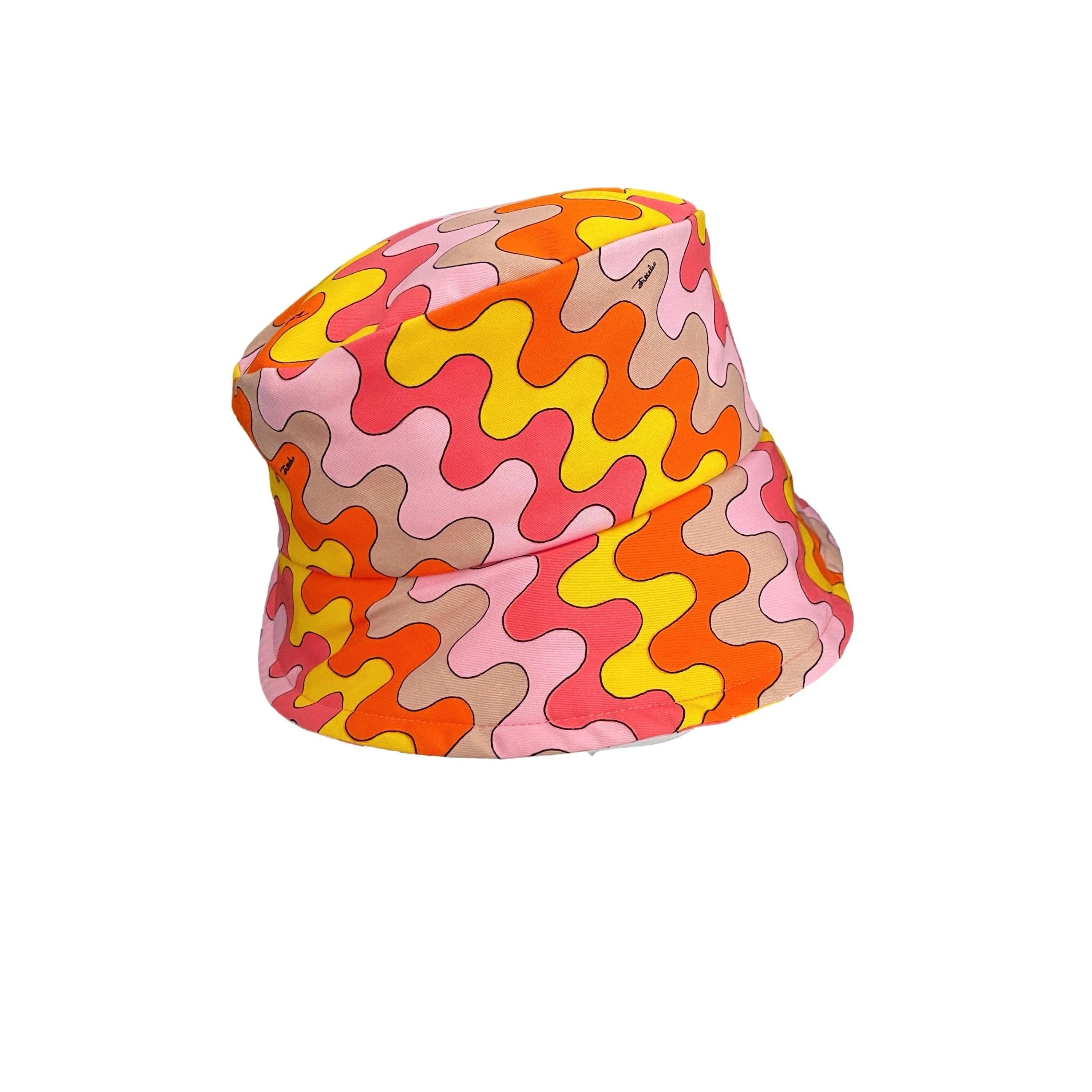 Pucci Orange Print Bucket Hat - Image 2