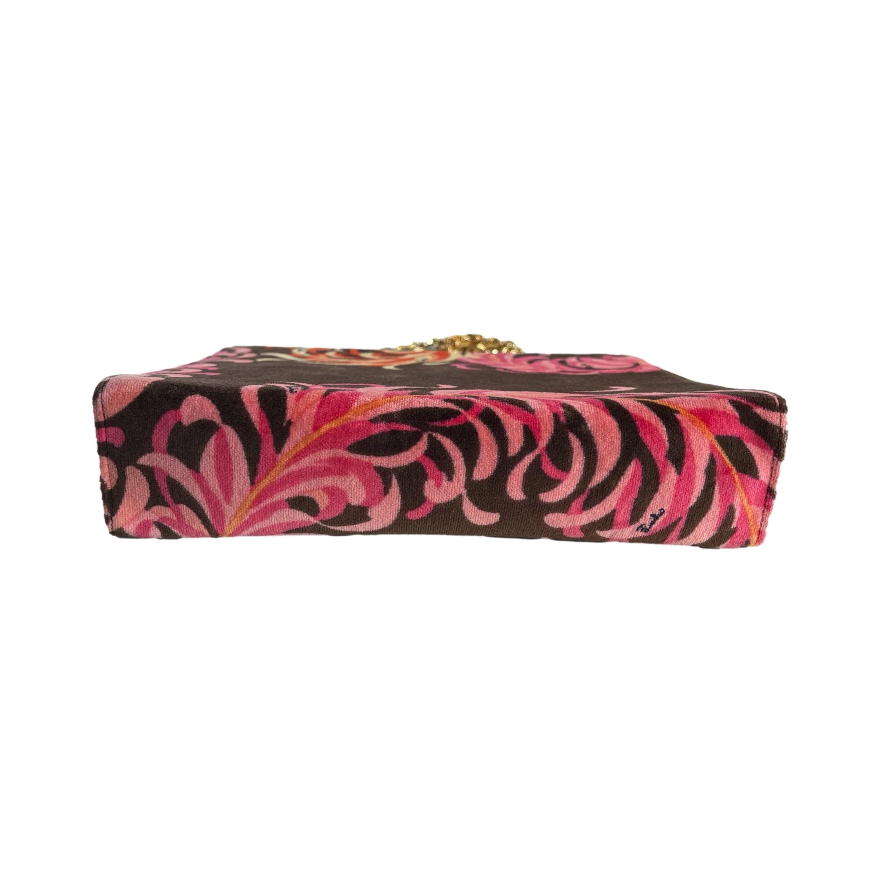 Pucci Pink Print Velvet Chain Bag - Image 4