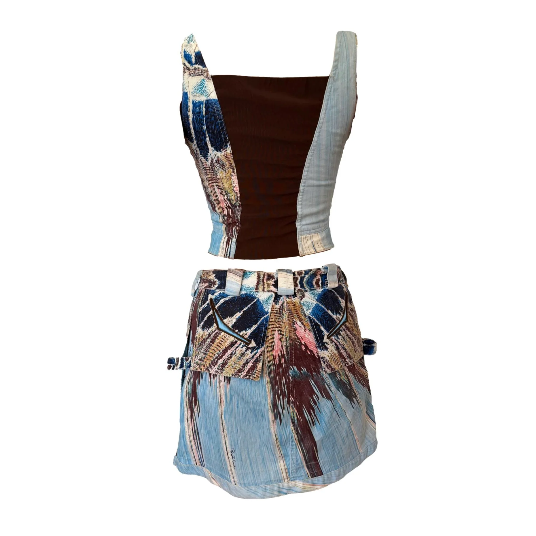 Roberto Cavalli Blue Skirt Set - Image 2