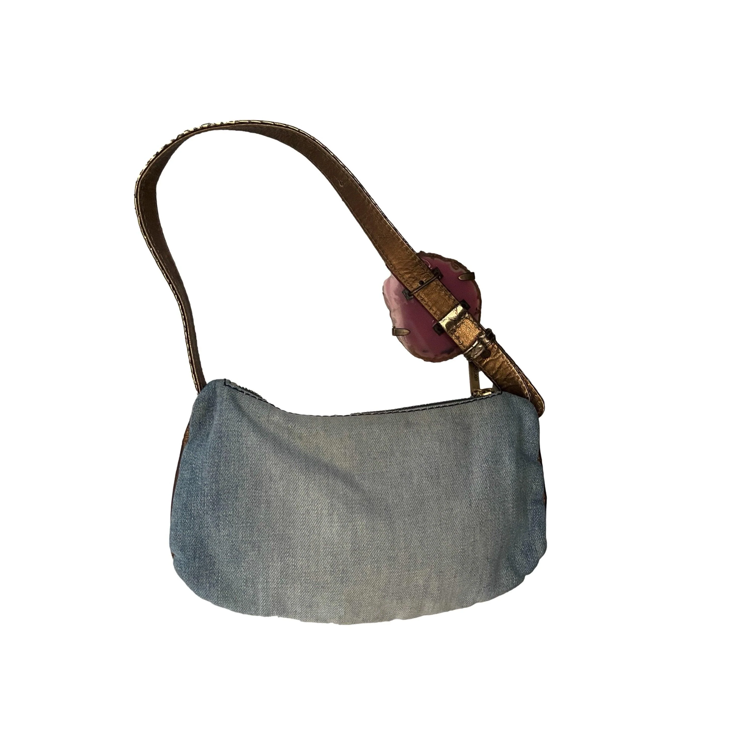 Roberto Cavalli Denim Gem Shoulder Bag - Image 2
