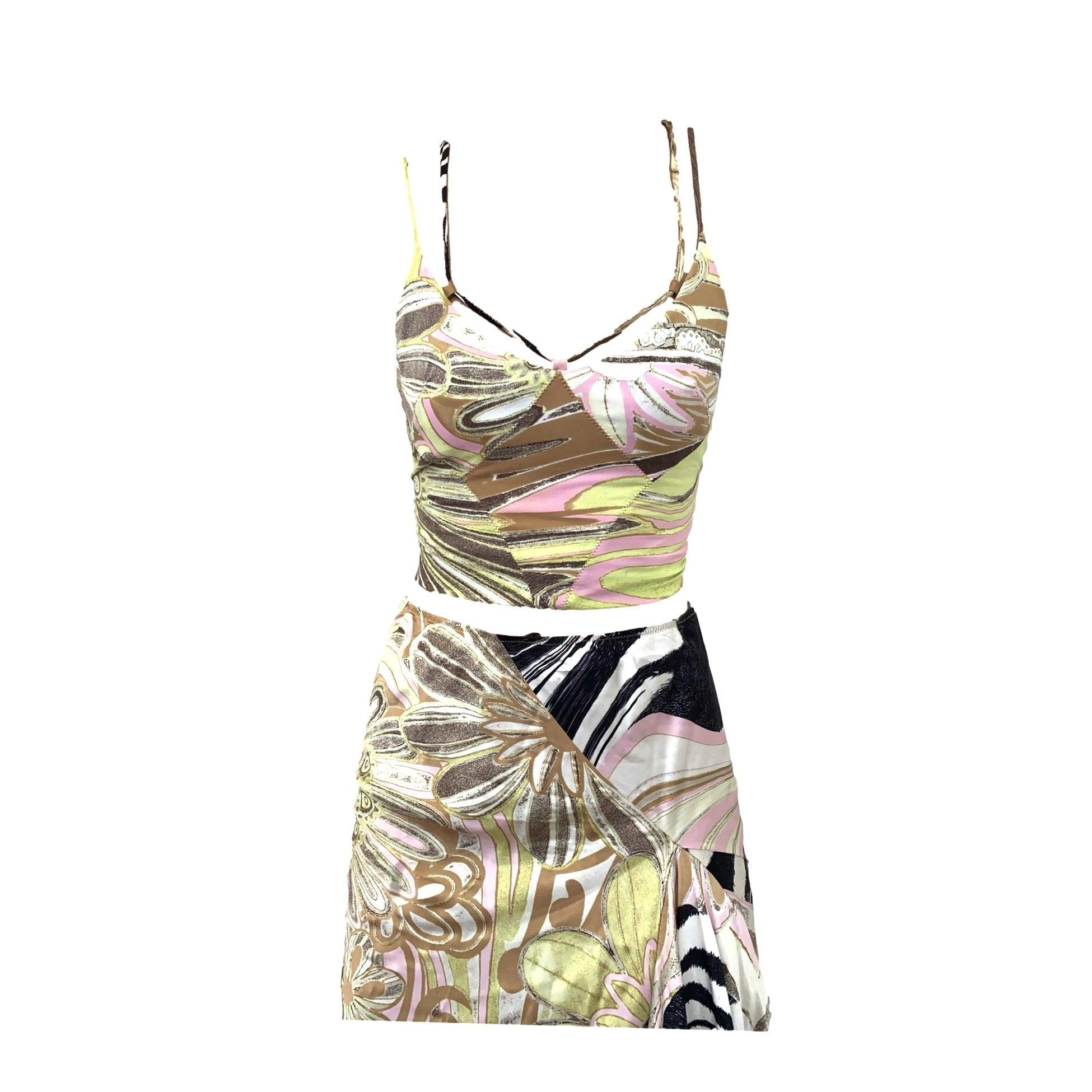 Roberto Cavalli Multicolor Silk Skirt Set - Image 3