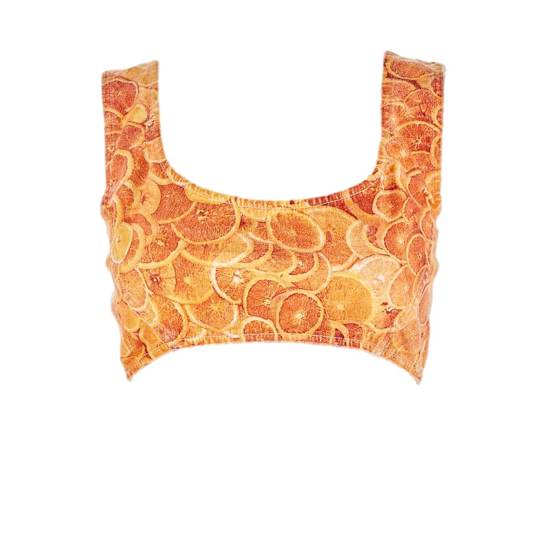 Roberto Cavalli Orange Print Top