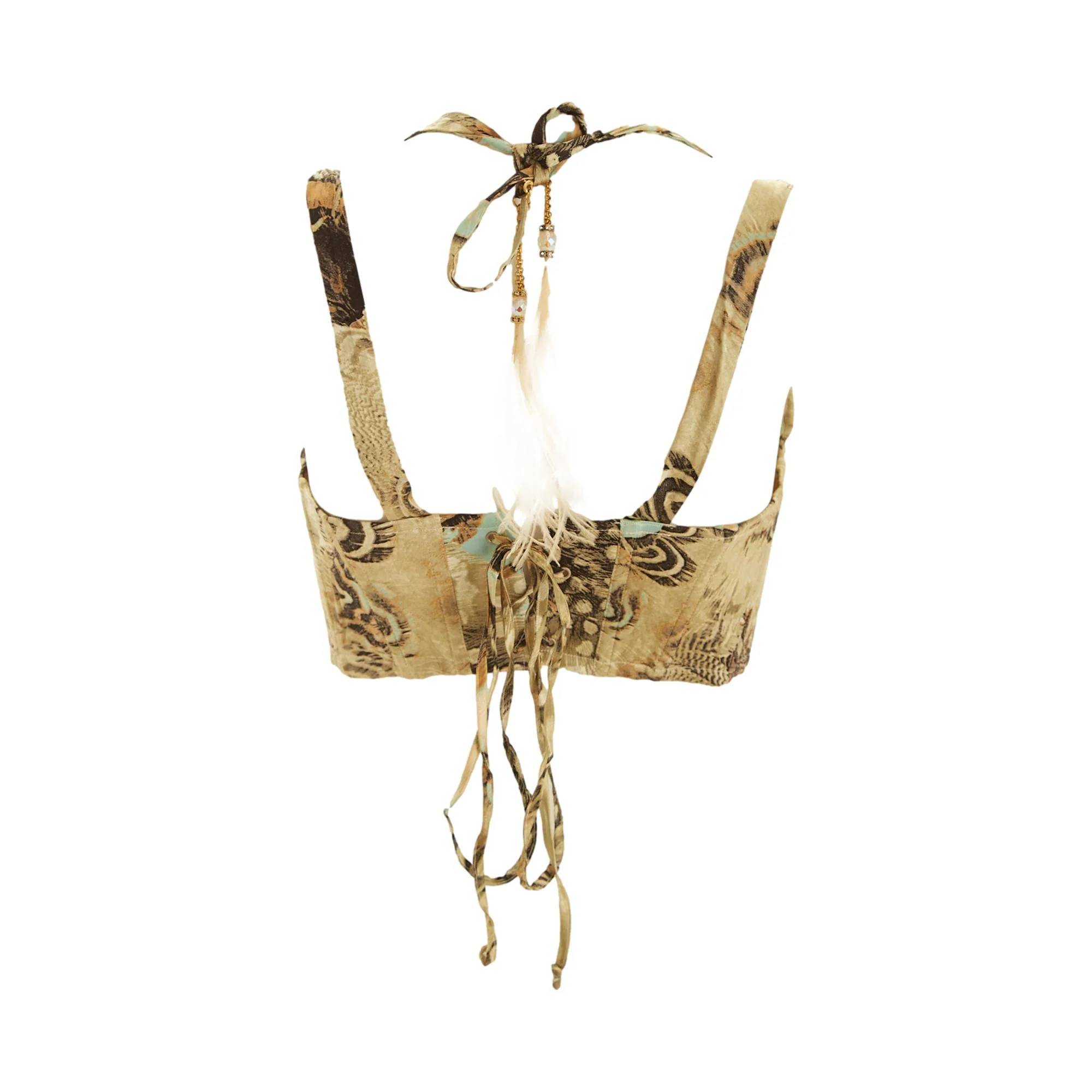 Roberto Cavalli Silk Feather Corset Top - Image 2