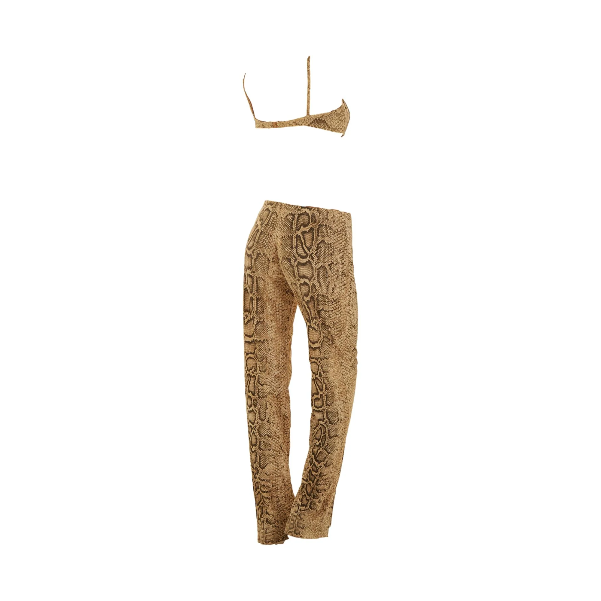Roberto Cavalli Snakeskin Print Pant + Bralette Set - Image 2