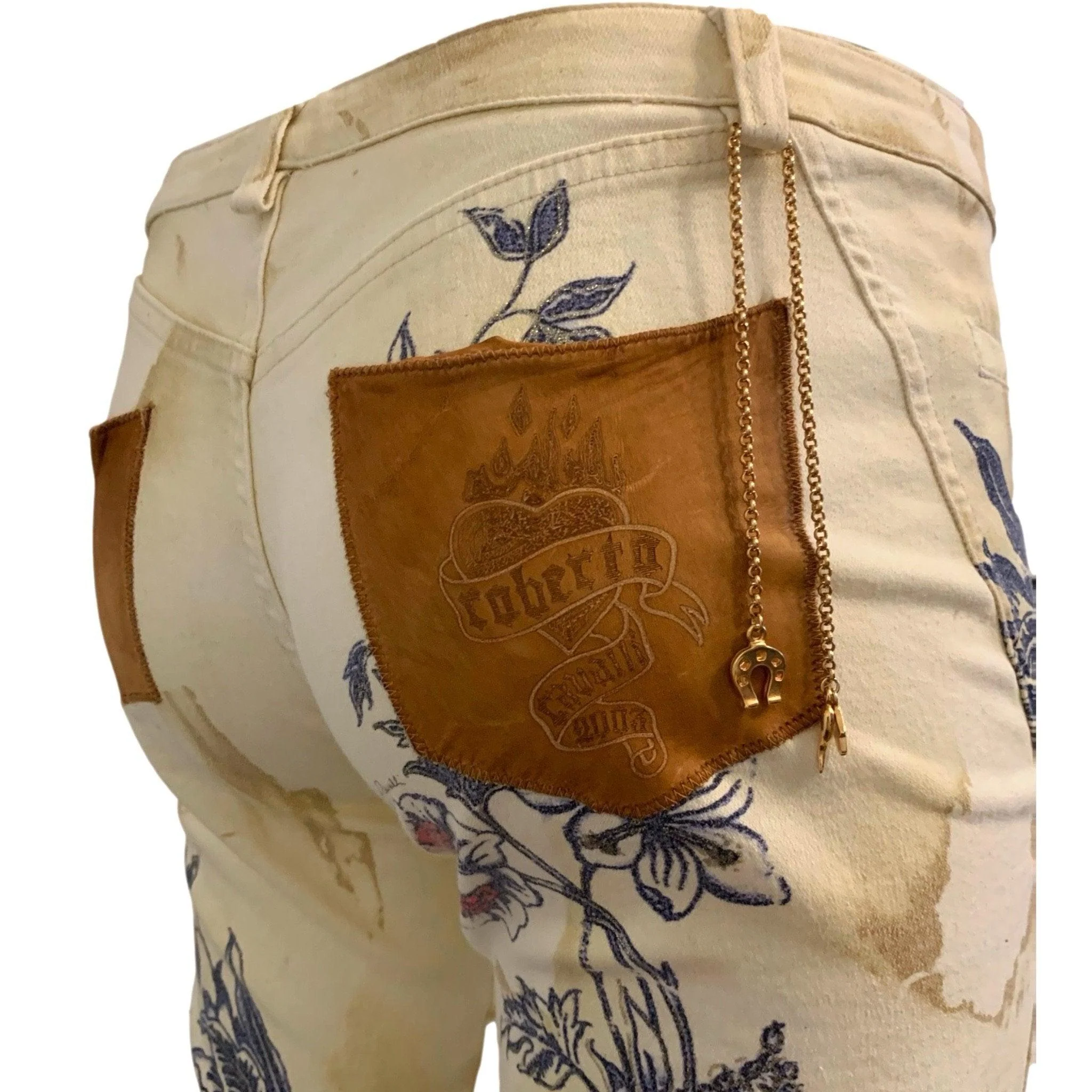 Roberto Cavalli Tattoo Print Denim - Image 3