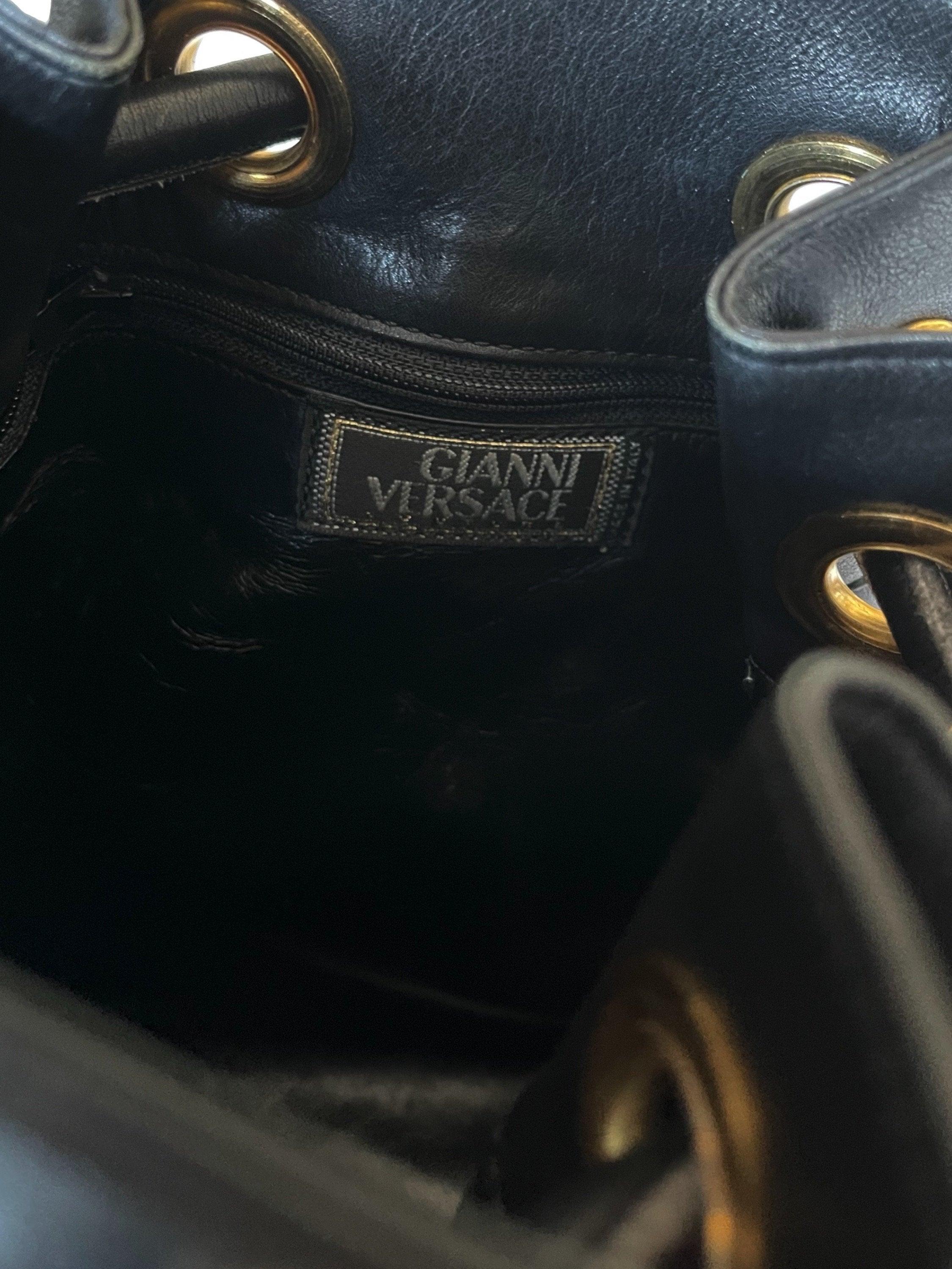 Versace Black Logo Bucket Bag - Image 3