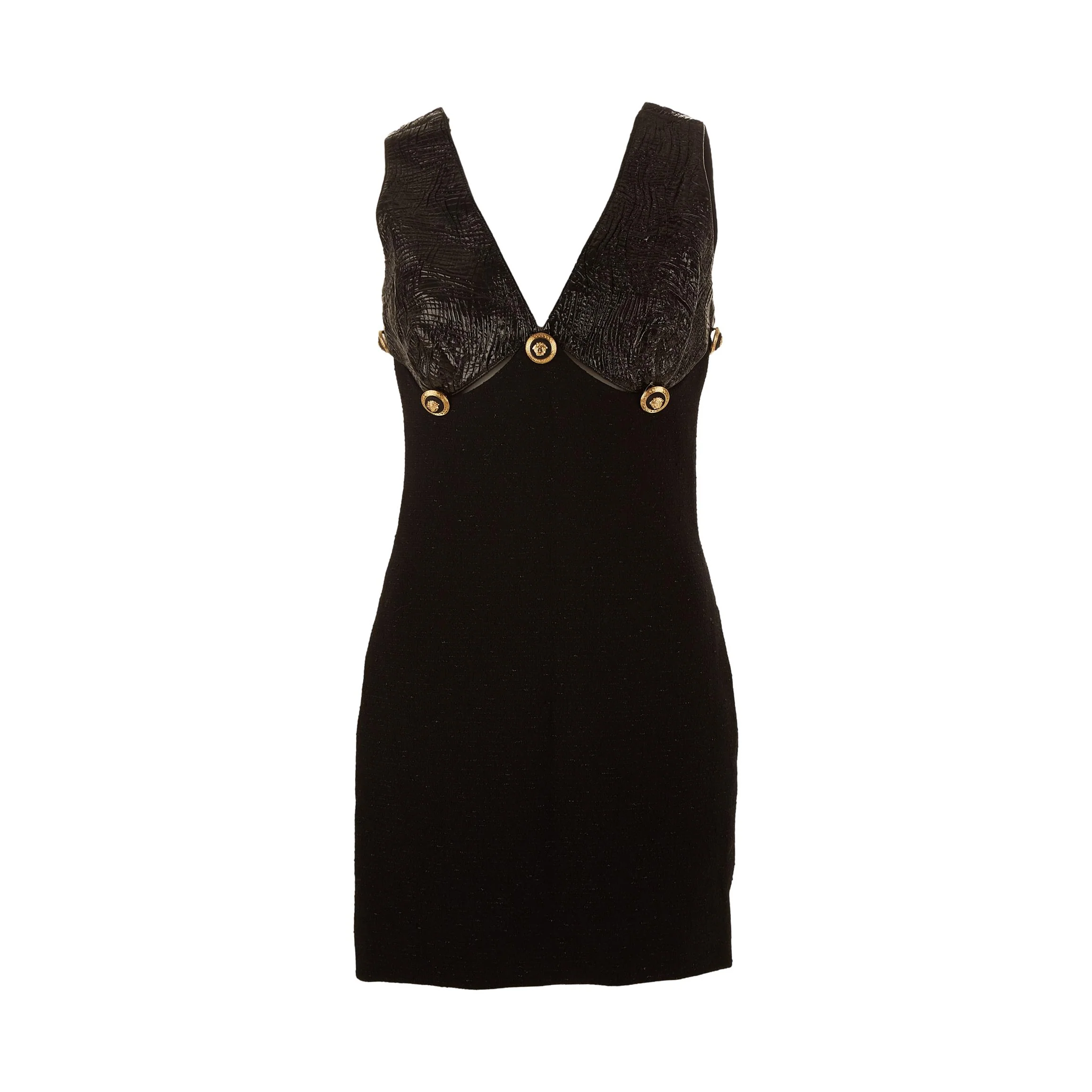 Versace Black Medallion Cut-Out Dress