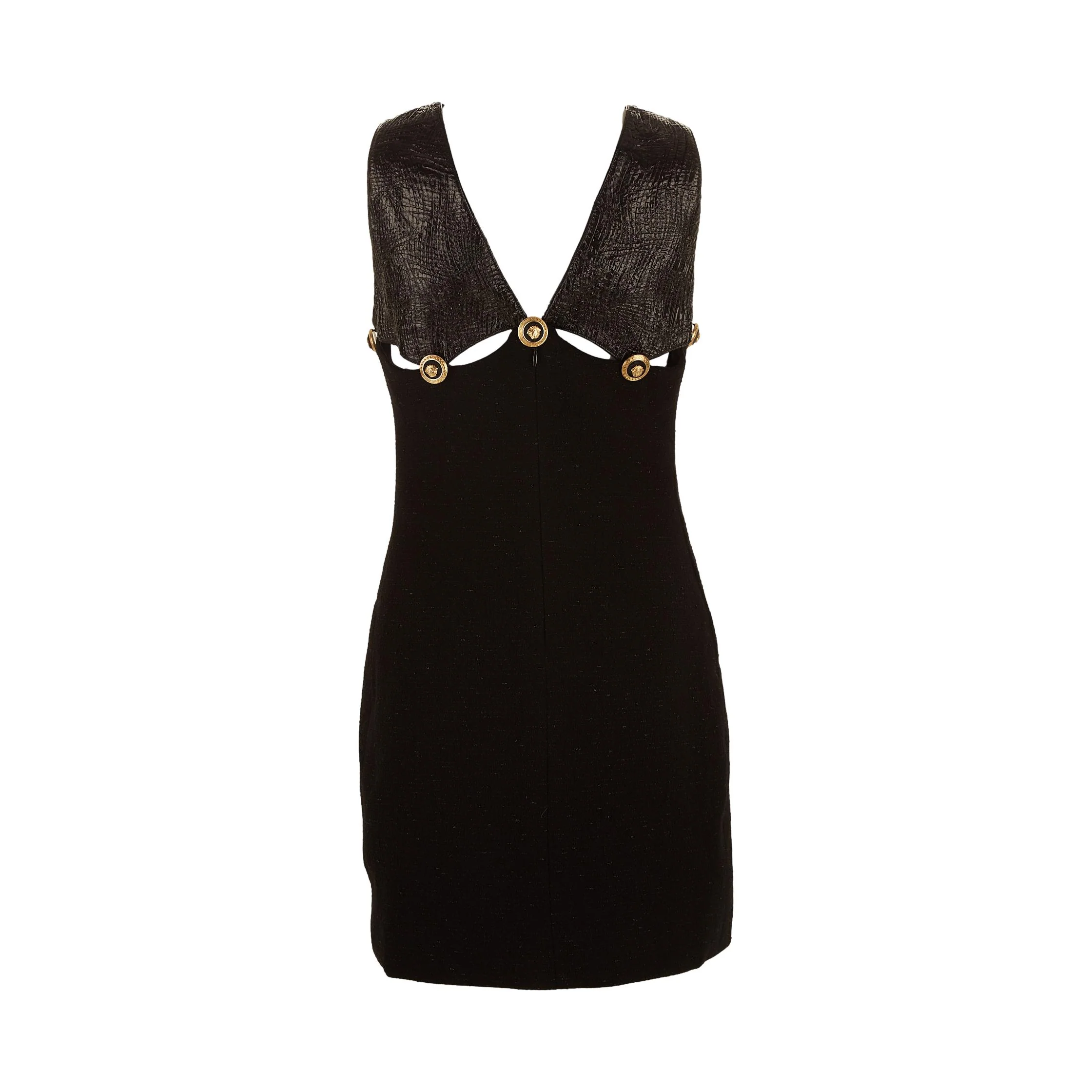 Versace Black Medallion Cut-Out Dress - Image 2