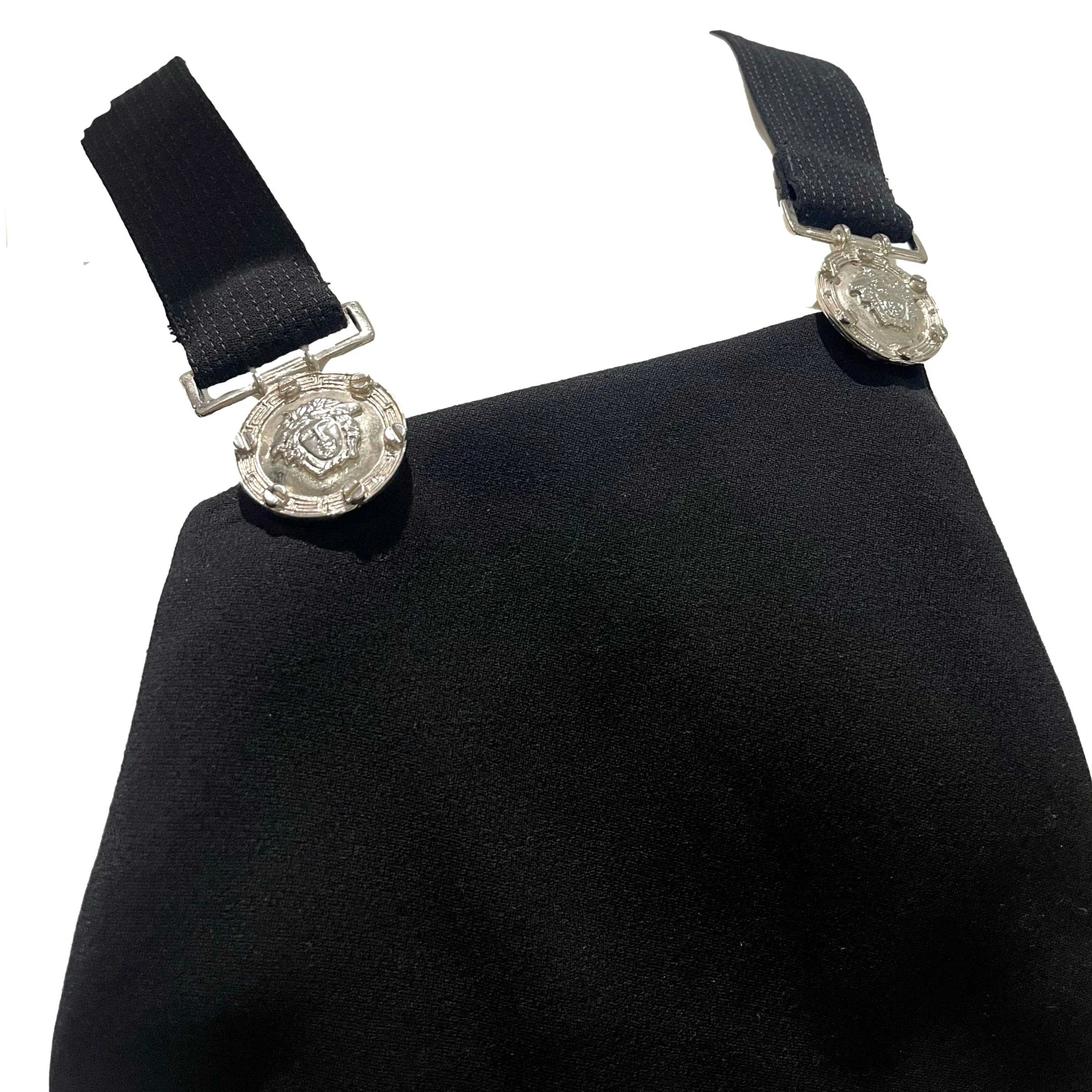 Versace Black Medusa Cut-Out Clasp Dress - Image 3