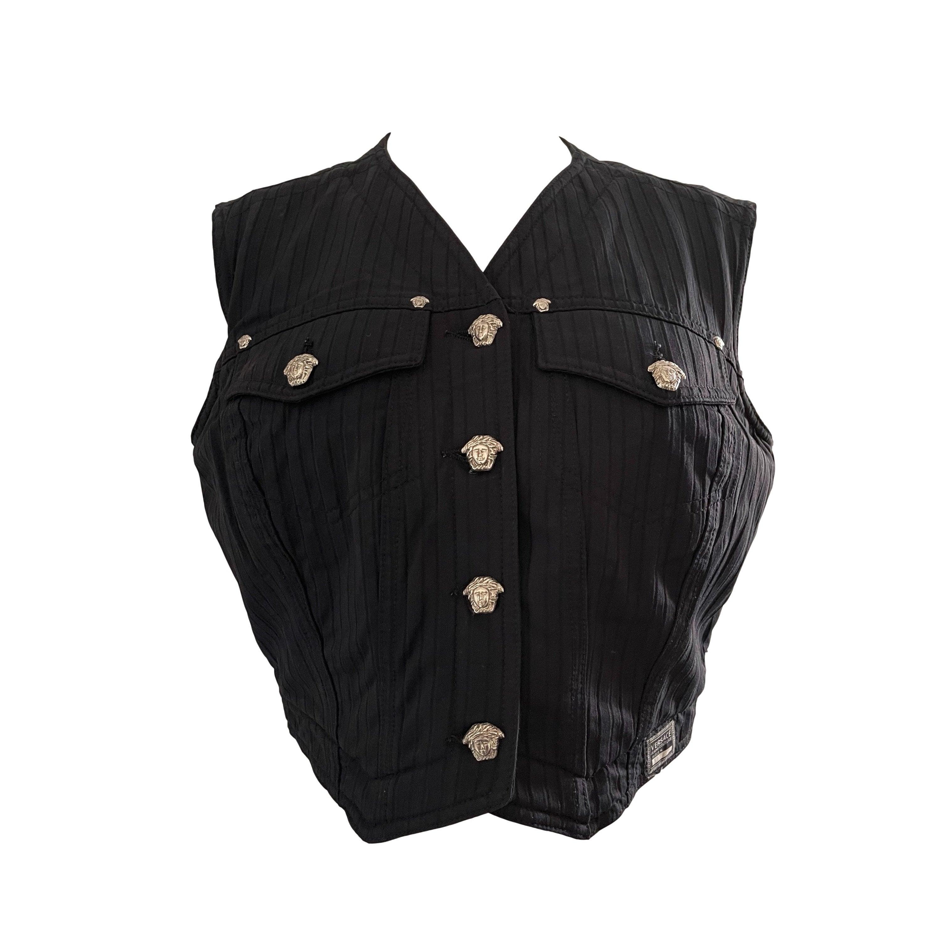 Versace Black Ribbed Vest