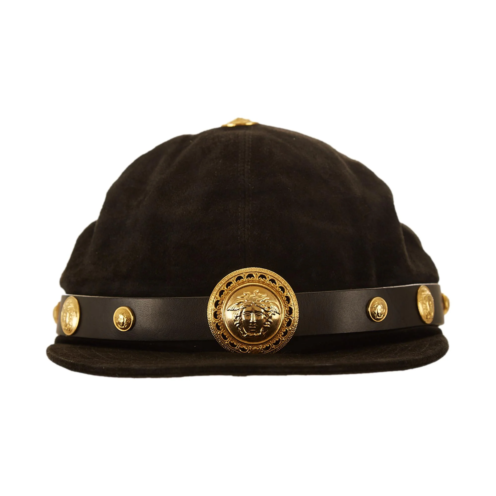 Versace Black Suede Hat - Image 2